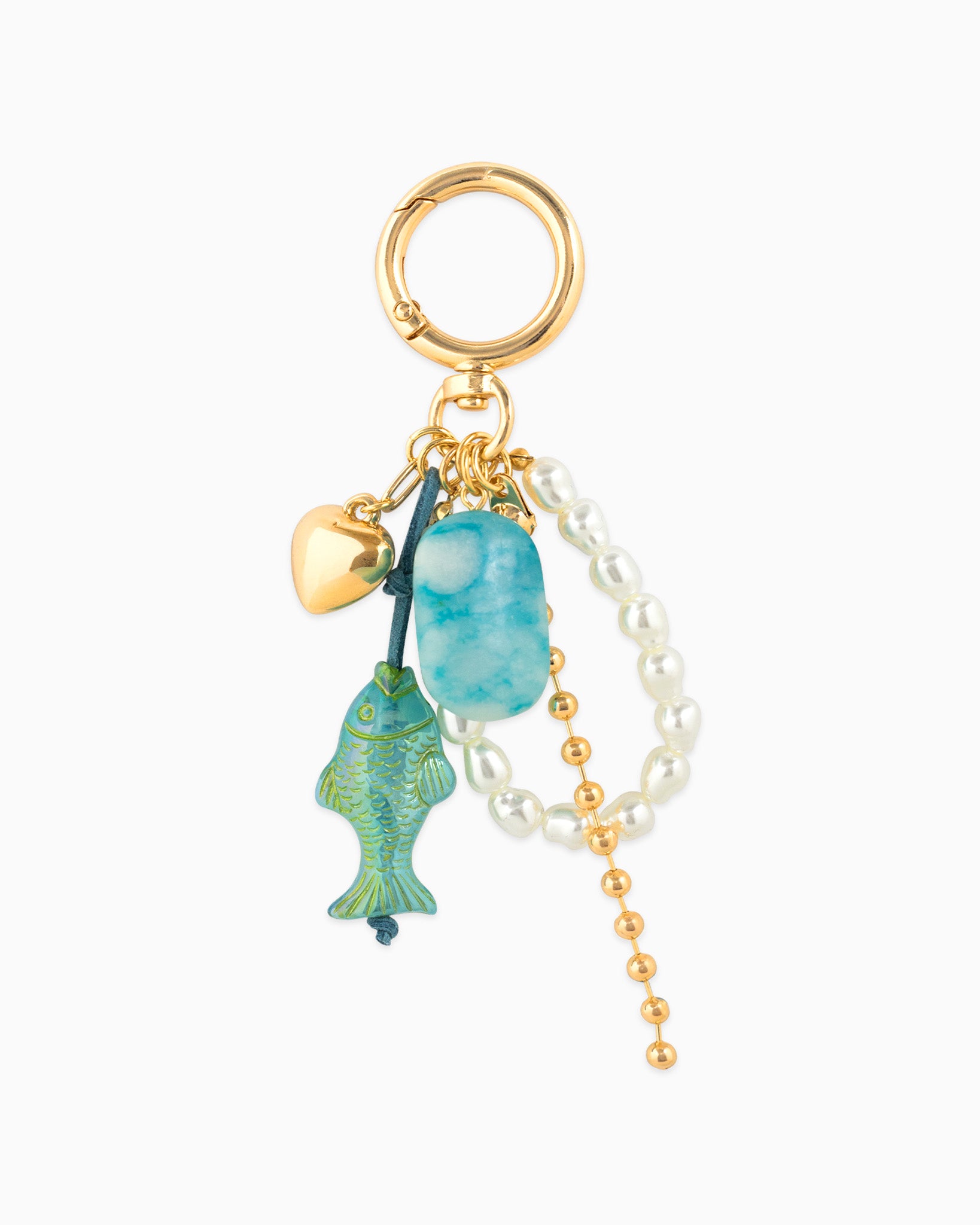 Iridescent Fish Pearl Loop Coastal Bag Charm