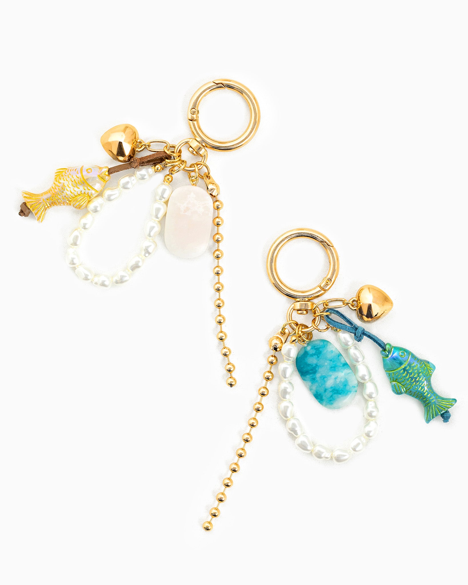 Iridescent Fish Pearl Loop Coastal Bag Charm