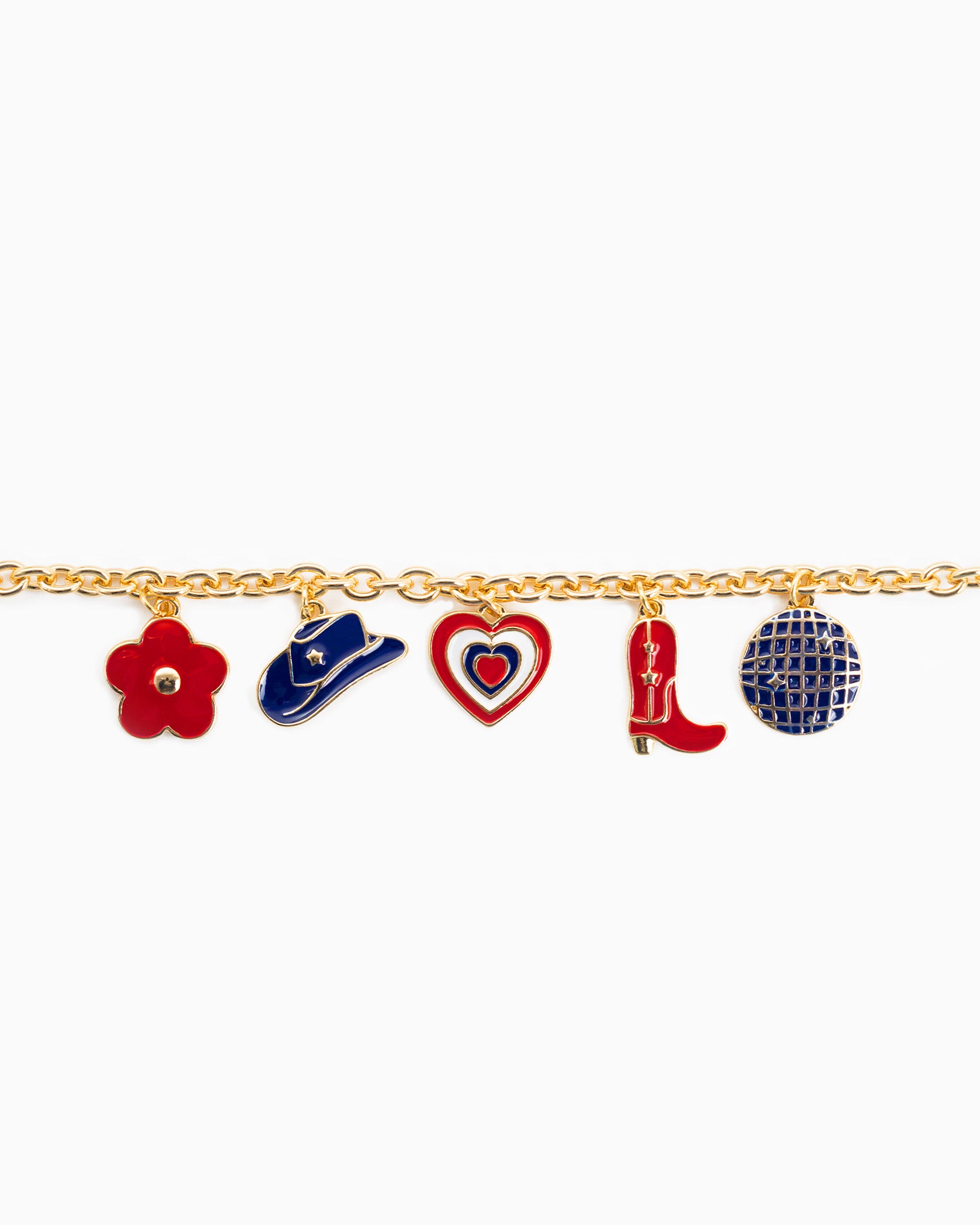 Americana Western Disco Ball Chain Bracelet