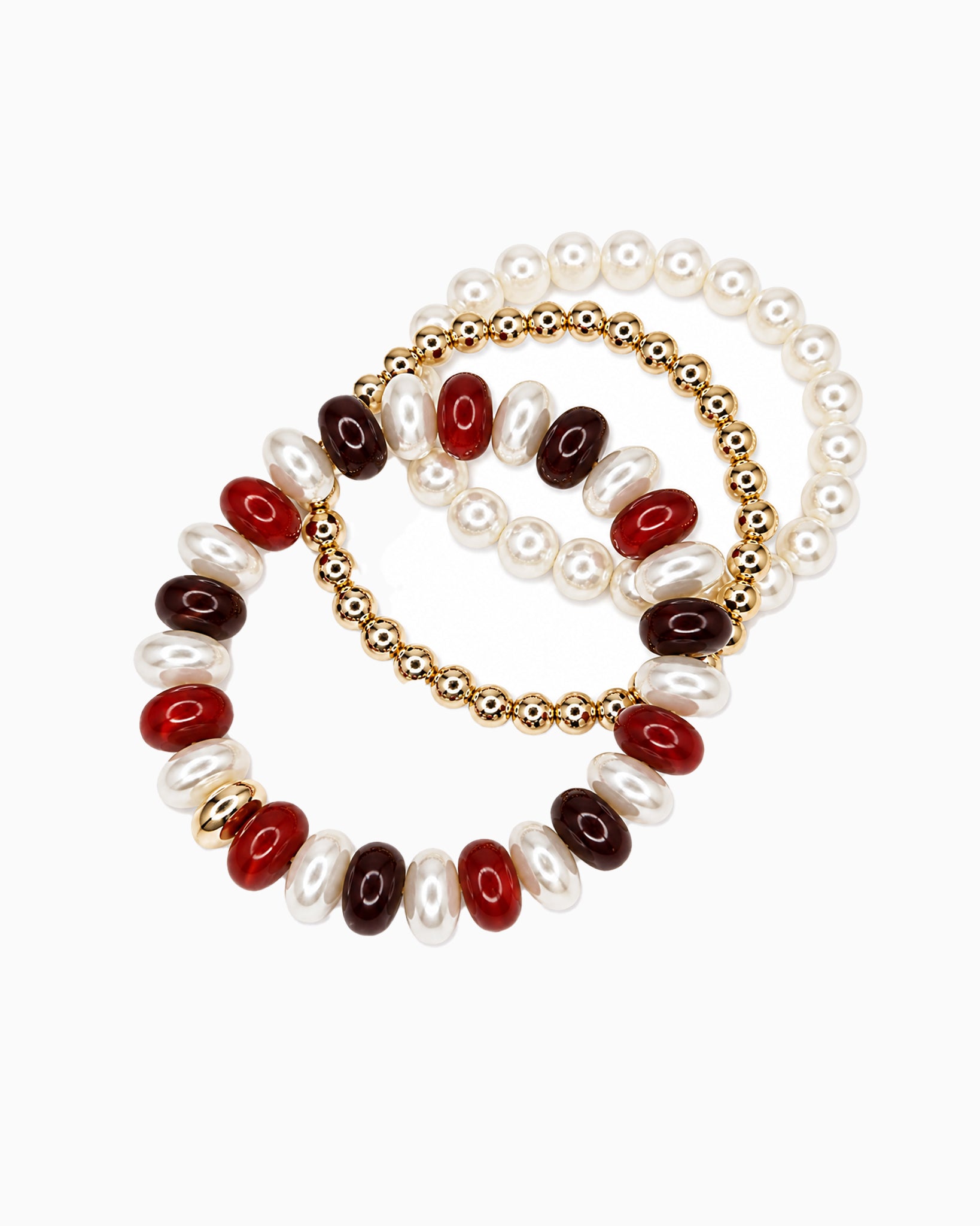 Color Marble Acrylic Bead Stretch Bracelet Set