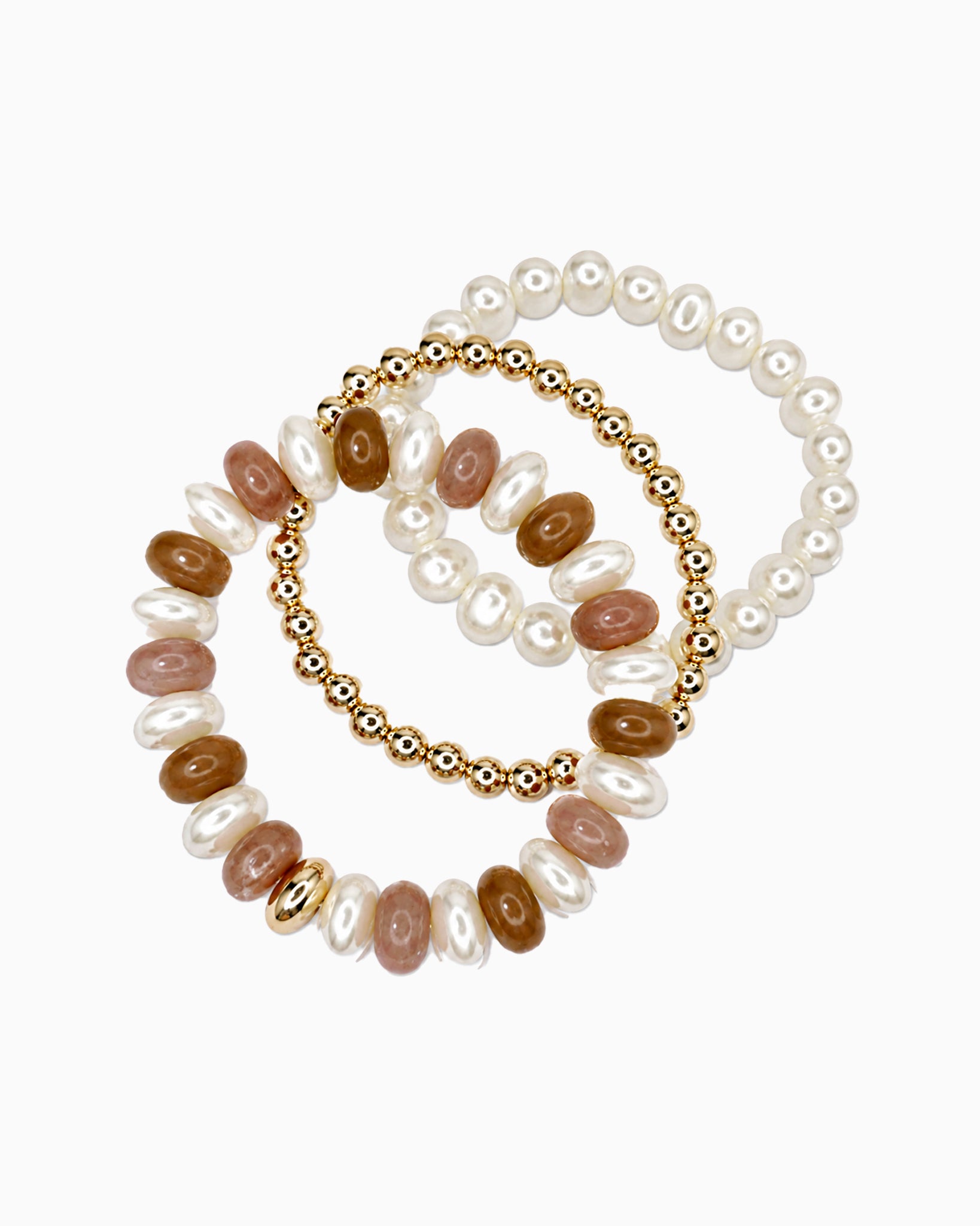 Color Marble Acrylic Bead Stretch Bracelet Set-4