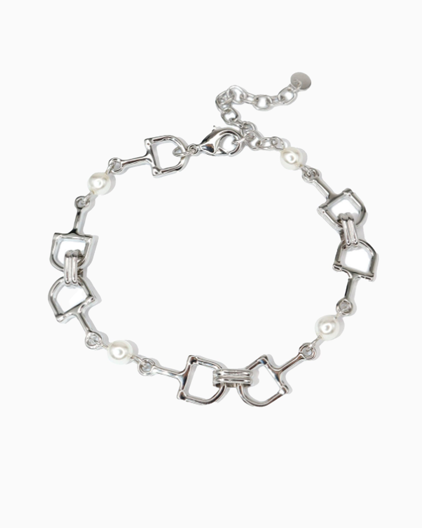 Horsebit and Pearl Station Bracelet