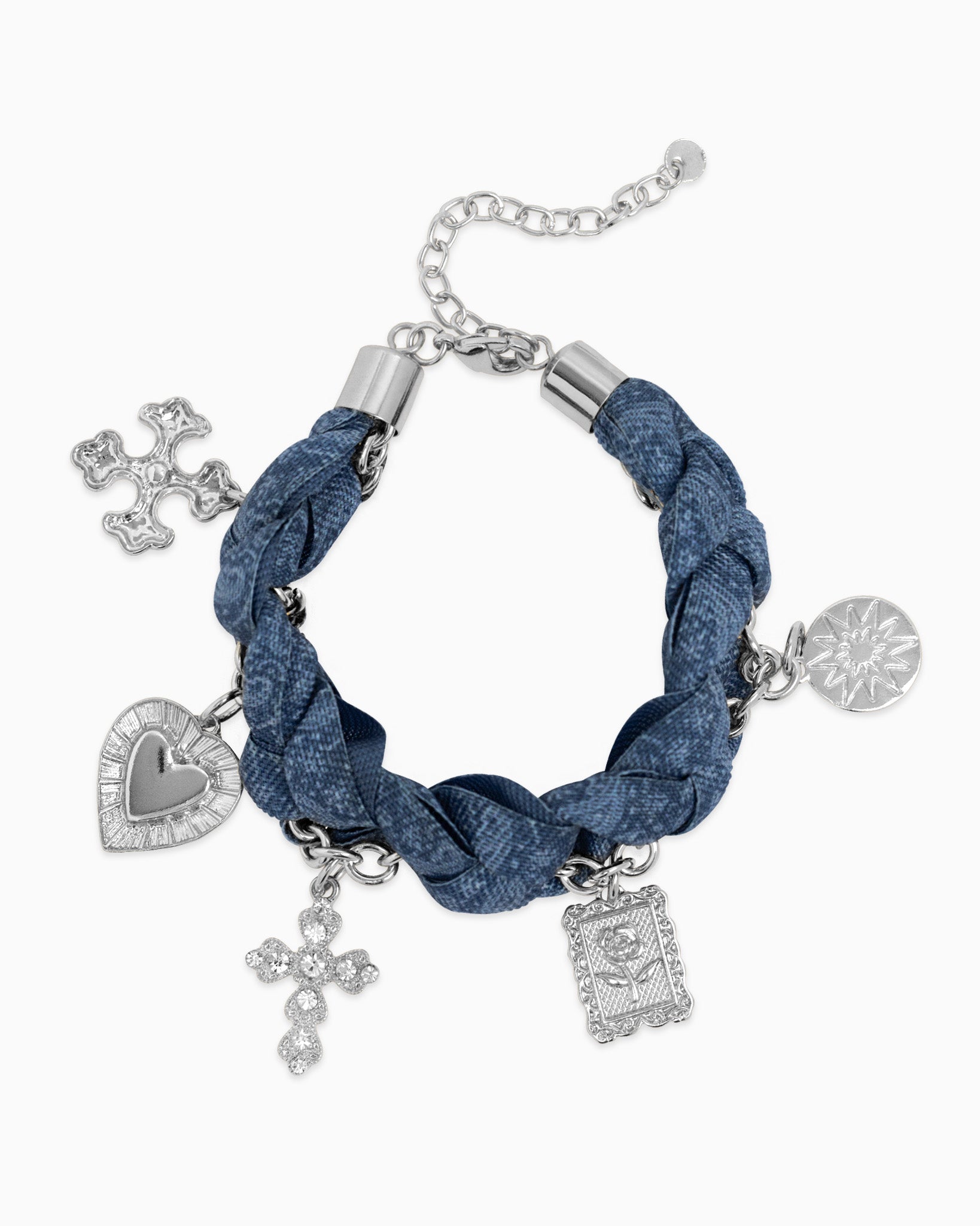 Scarf Paisley Cross Heart Rose Charm Bracelet