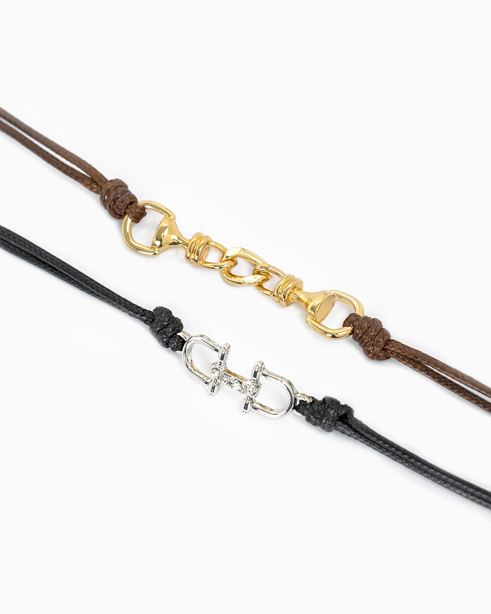 Double Horsebit Stirrup Cord Bracelet