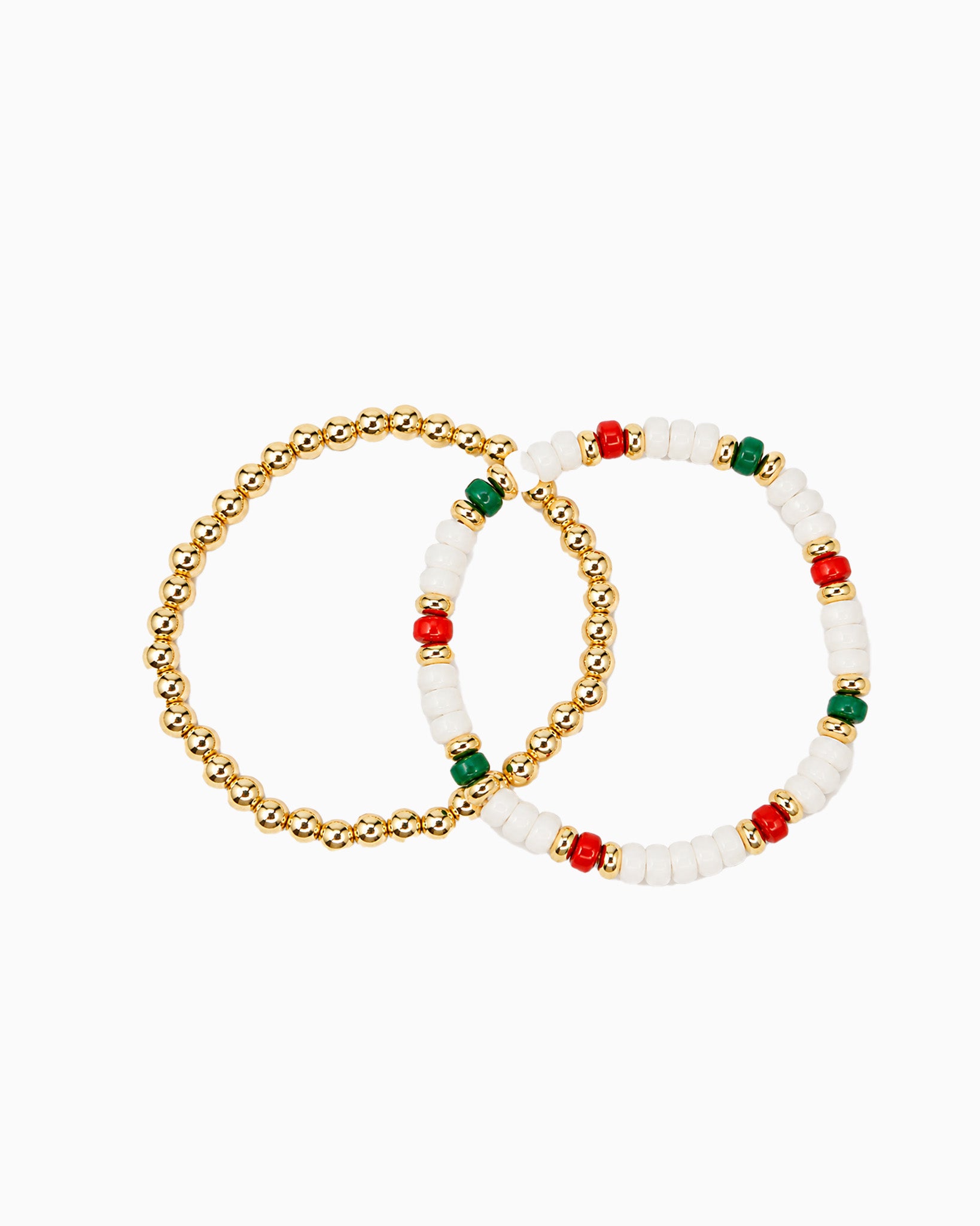 Christmas Beaded Stretch Bracelet 2 Set
