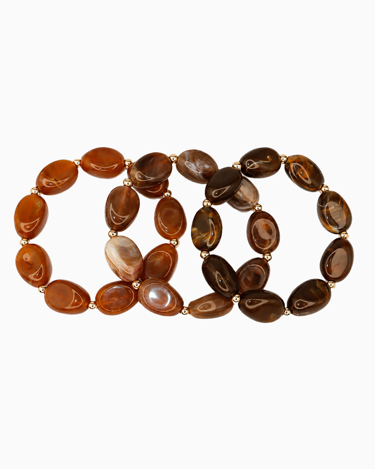 3 Set Marbled Bead Stretch Bracelet-1