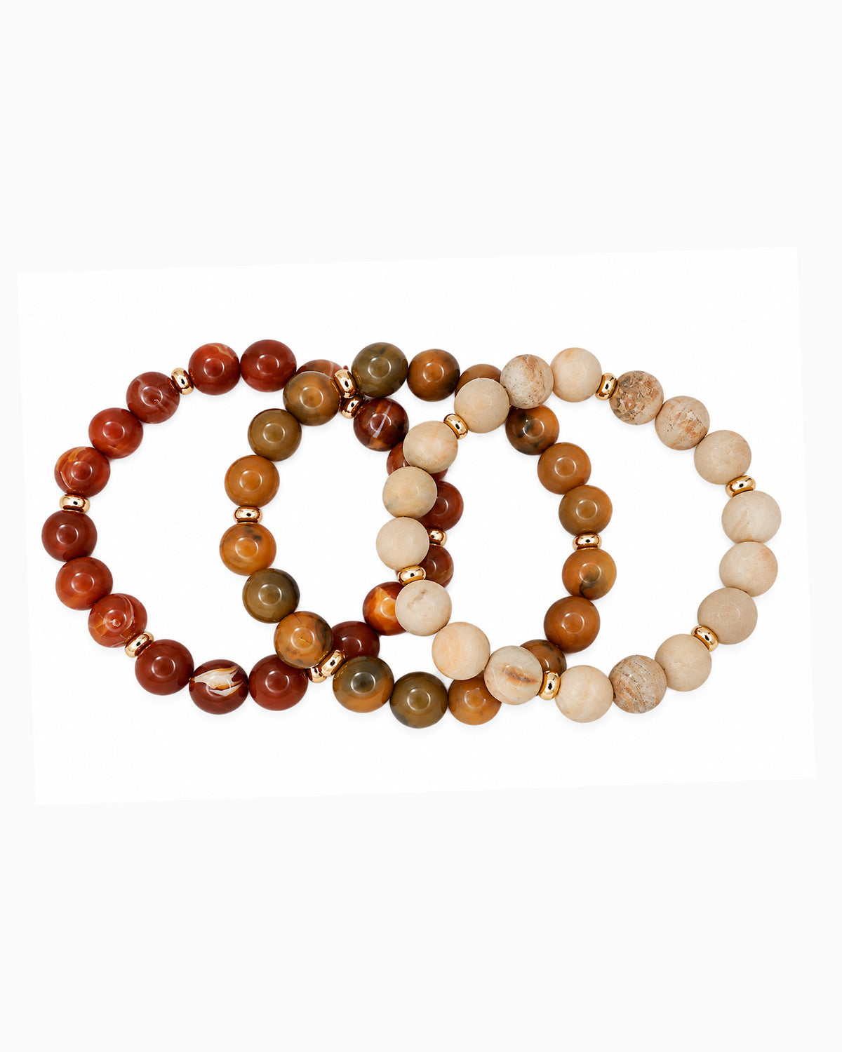 3 Set Marbled Bead Stretch Bracelets
