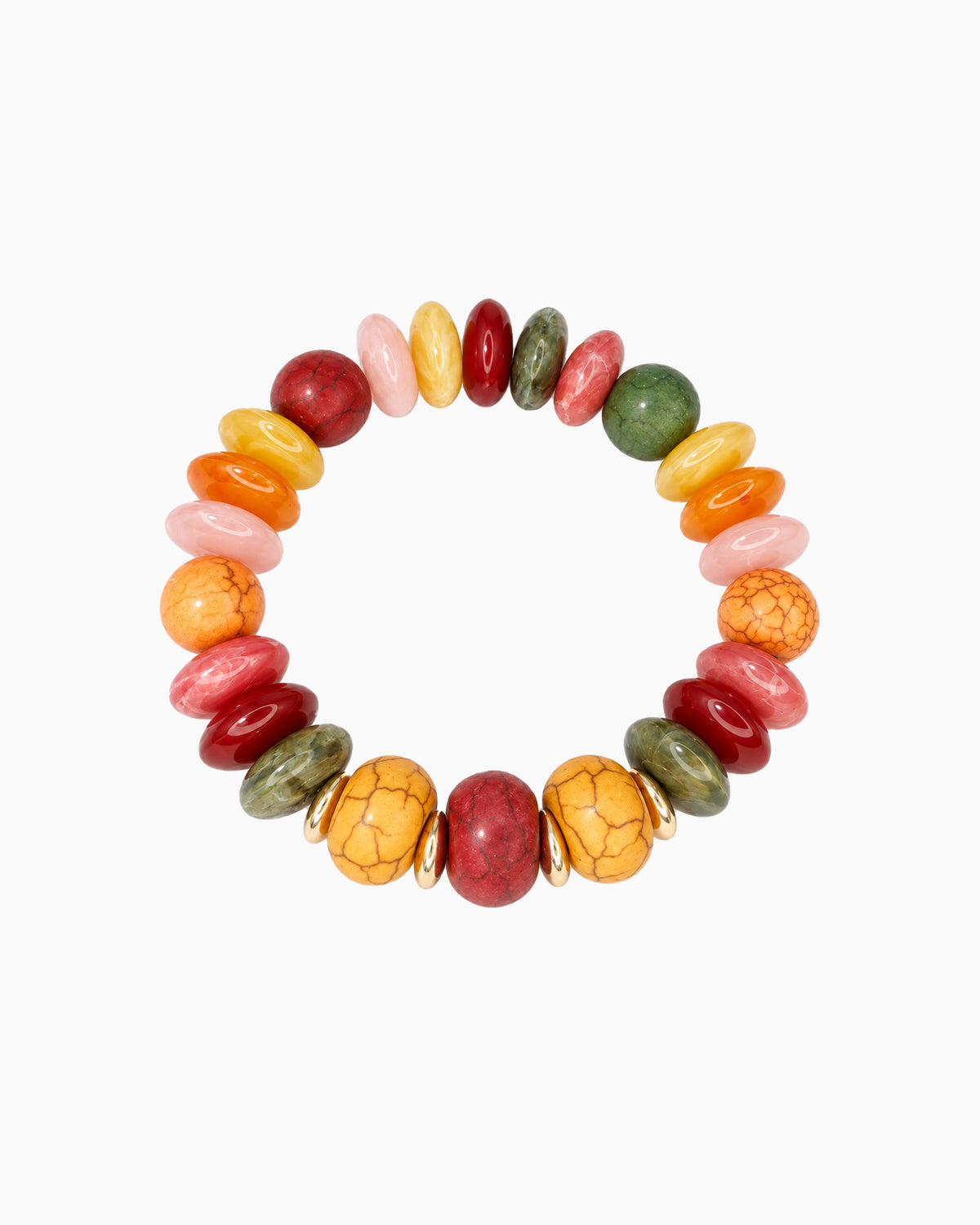 Mixed Stone Beaded Stretch Bracelet-2