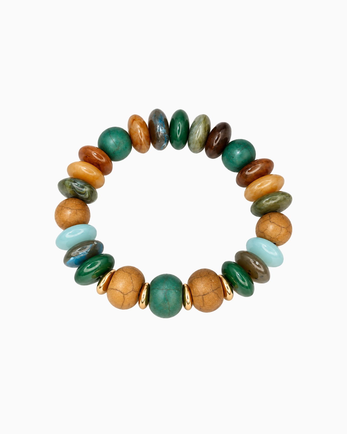 Mixed Stone Beaded Stretch Bracelet-3