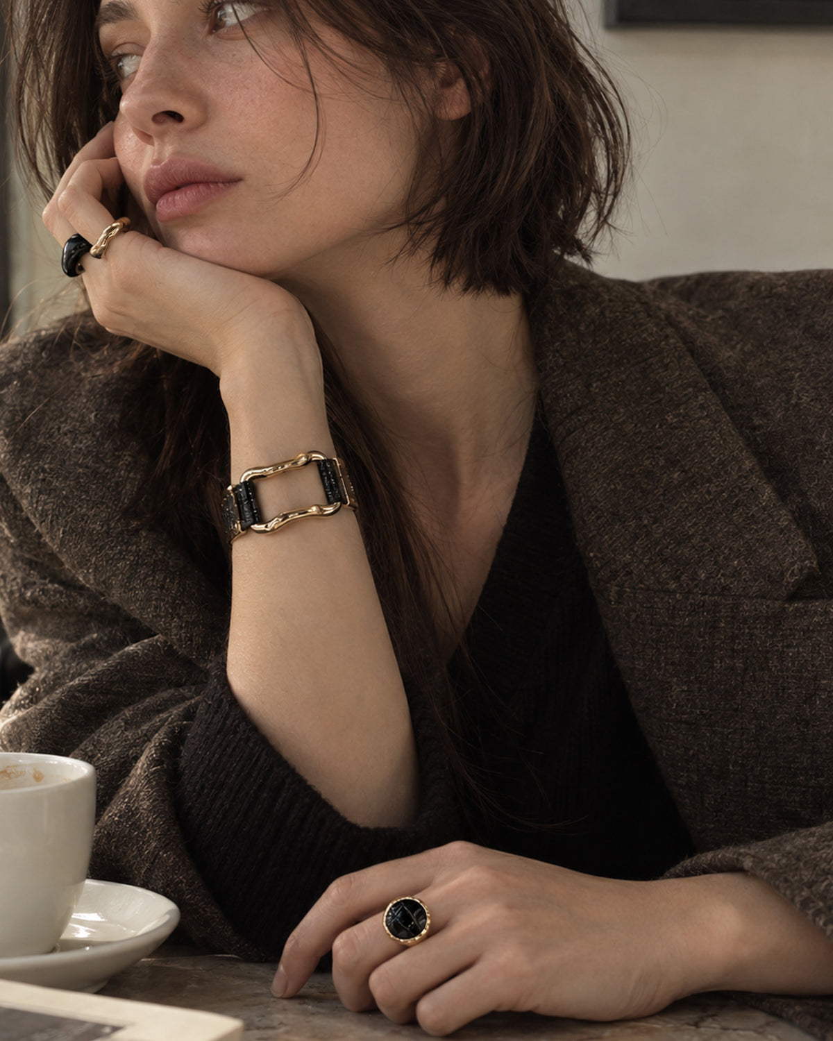3 Set Organic Round Leather Ring Set-2