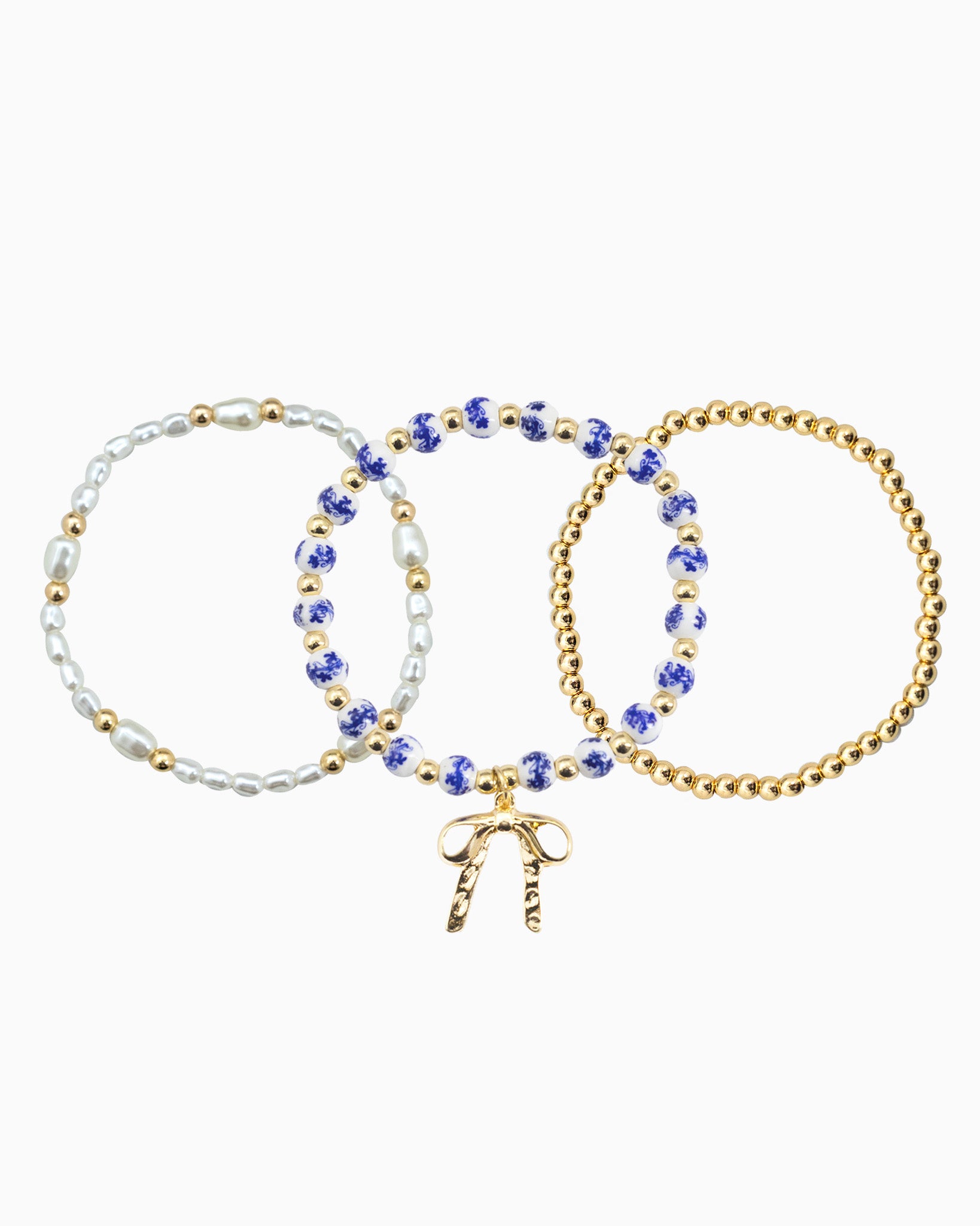 Ceramic Bead Stretch Bracelet Set of 3-5