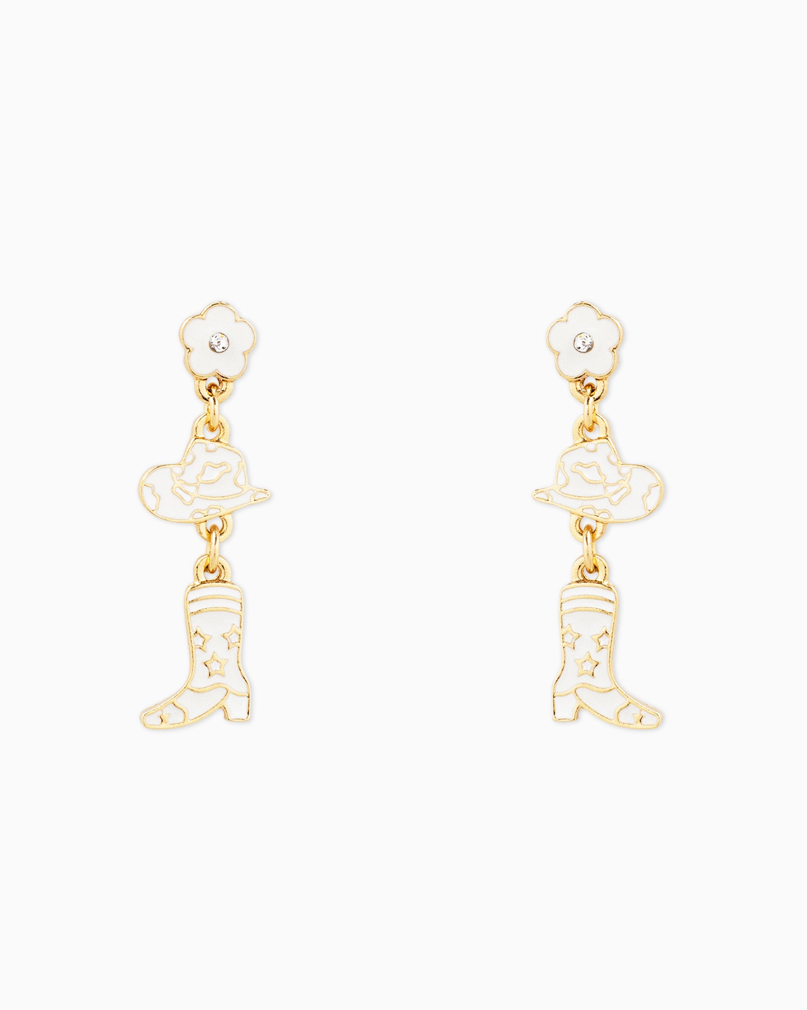 Western Daisy Print Drop Earrings