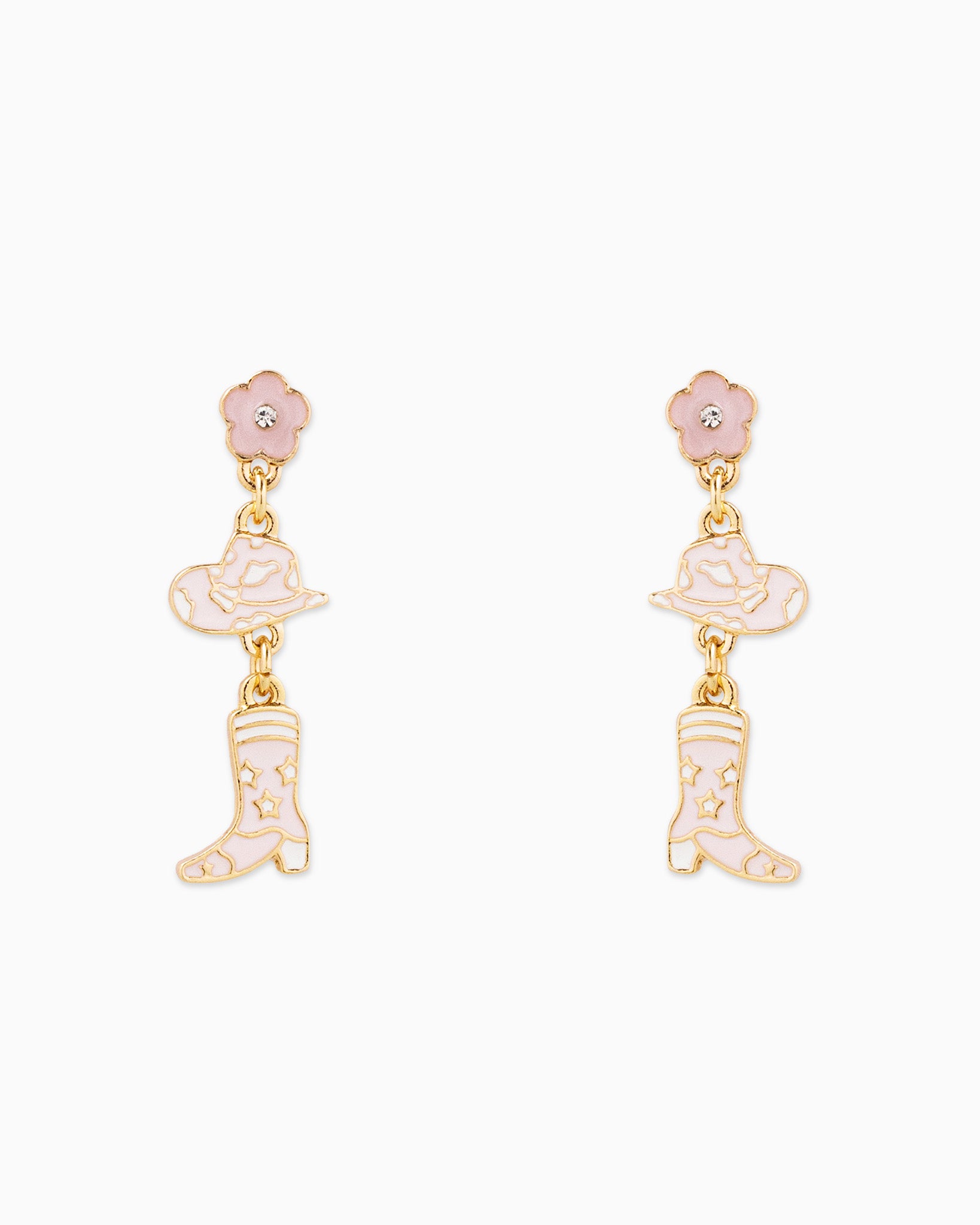 Western Daisy Print Drop Earrings