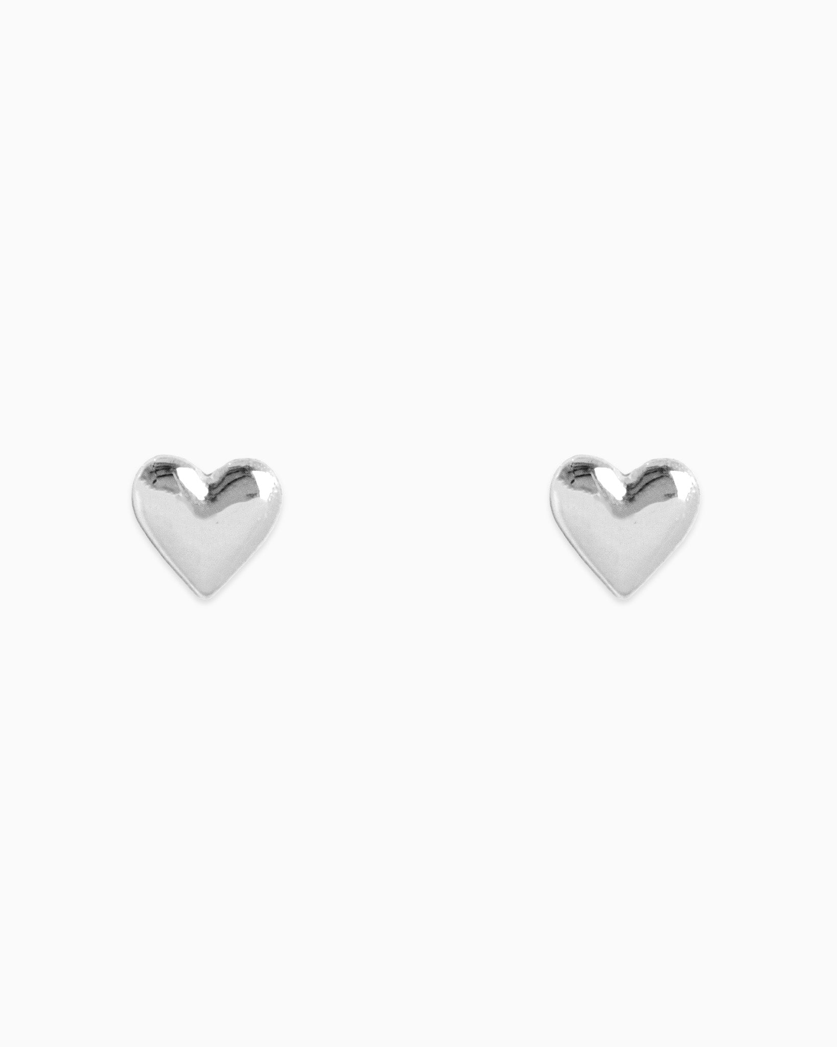 Tiny Puffy Heart Stud Earrings