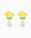 Easter Chick Pearl Drop Earrings