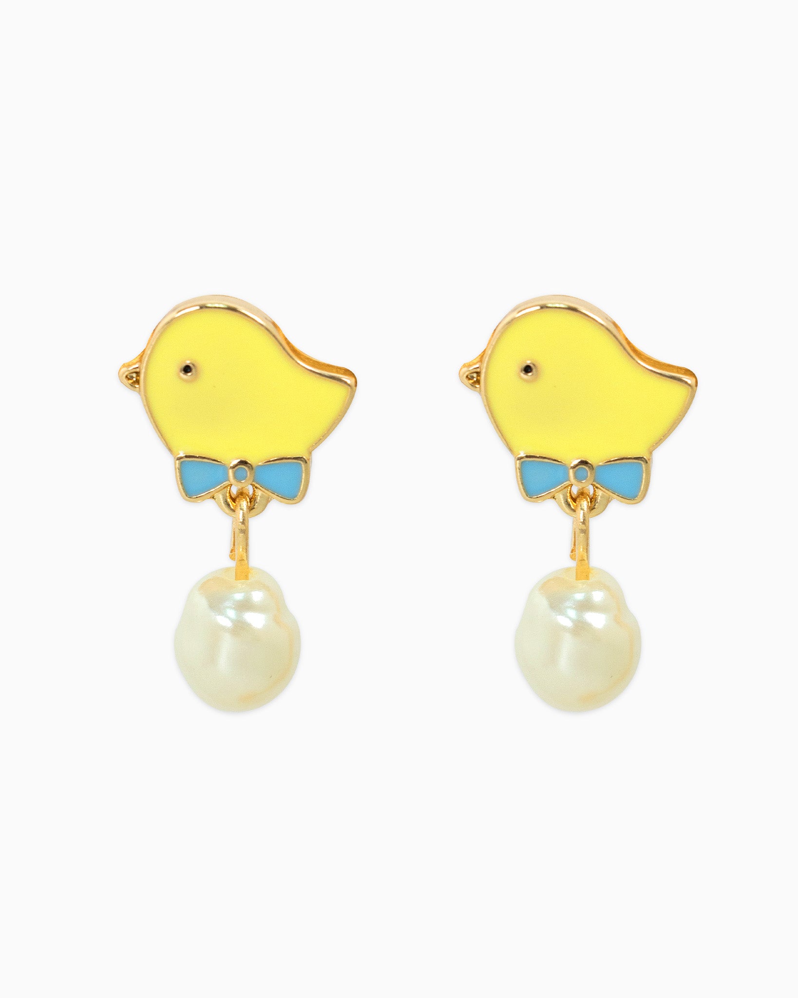 Easter Chick Pearl Drop Earrings