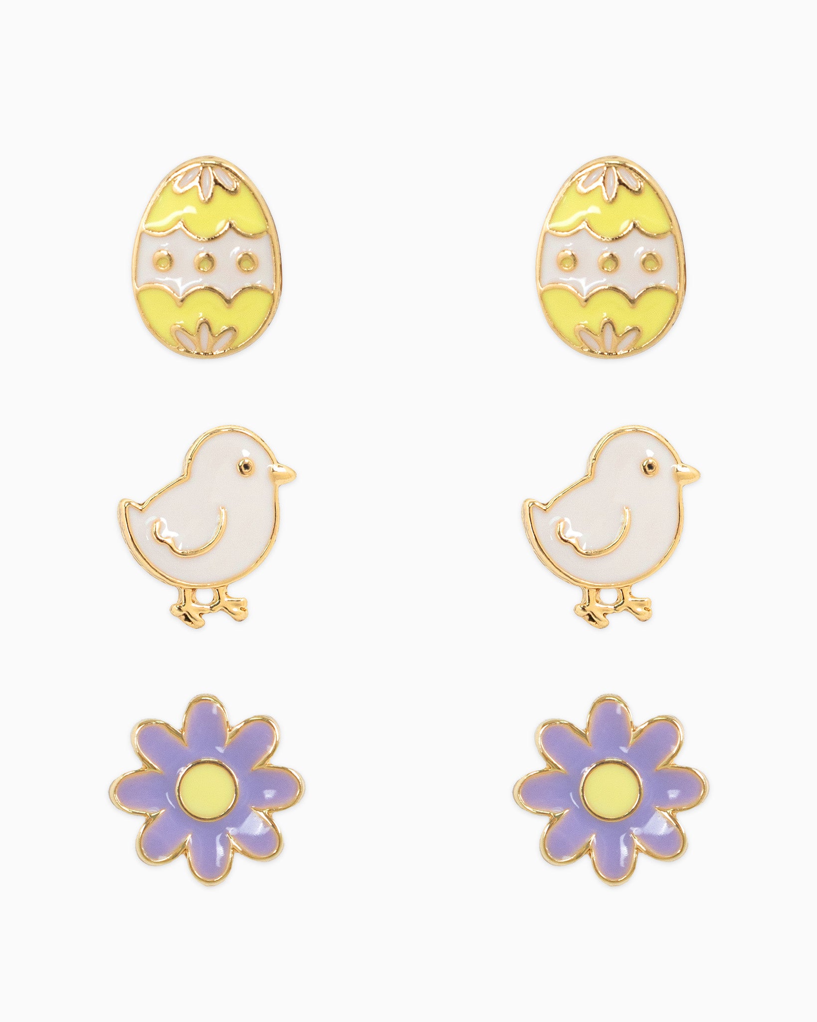Easter Chick Stud Earring Set (3 Pairs)