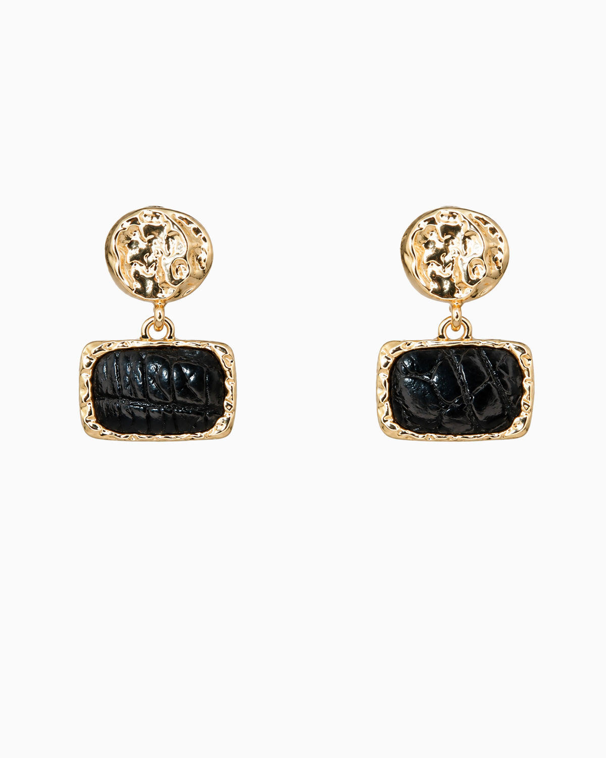 Organic Molten Leather Drop Earrings
