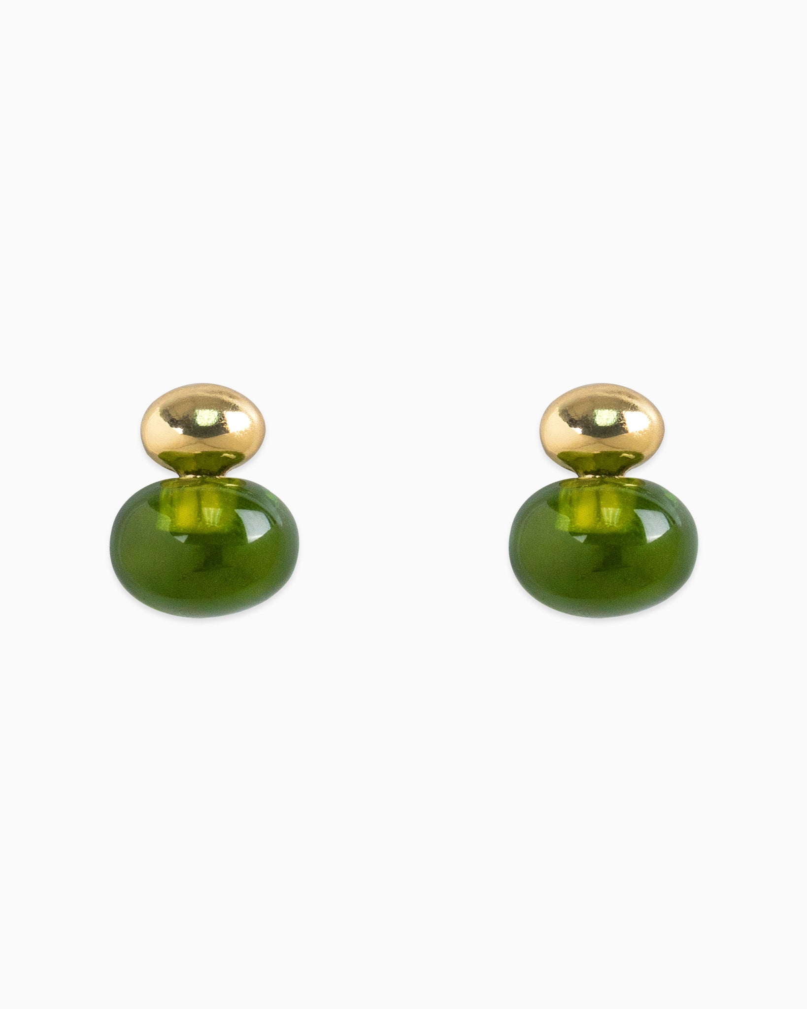 Double Oval Marble Stone Stud Earrins