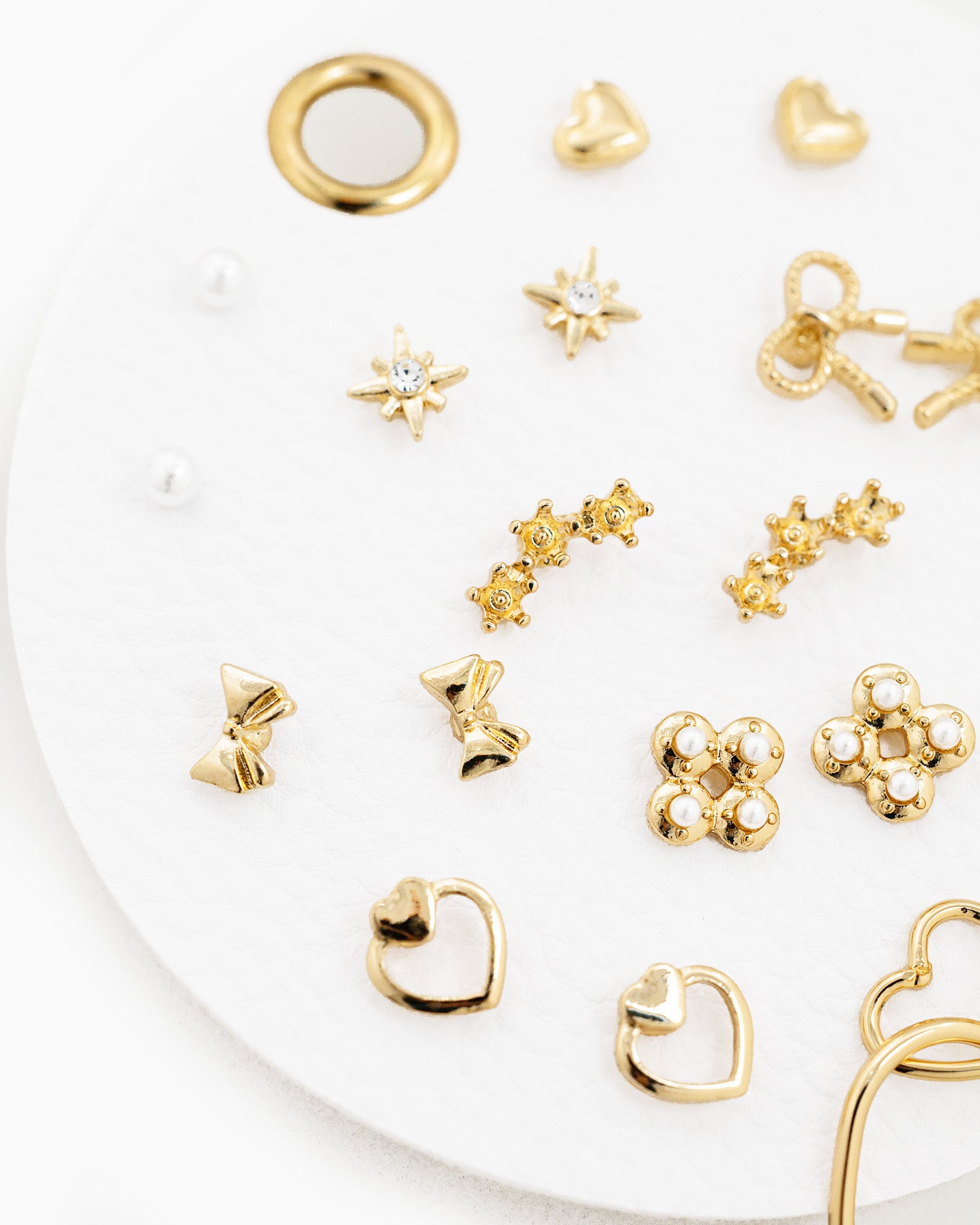 Heart, Clover, Starburst Earring Set of 10