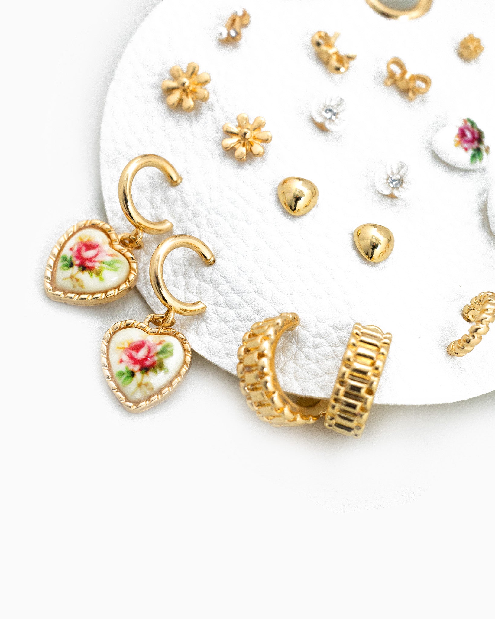 Ceramic Heart Mix Variety Earring Set of 10-3