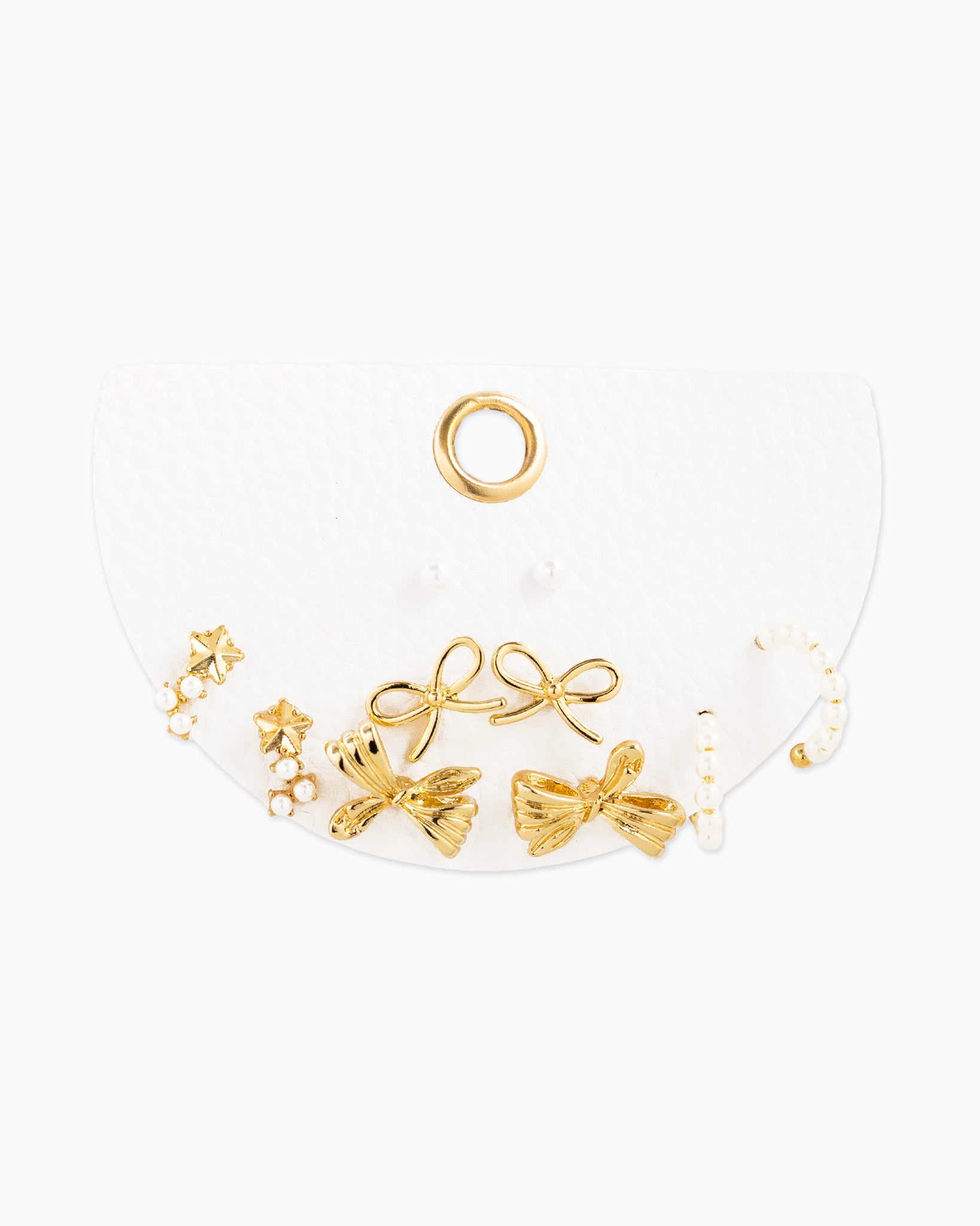 Bow Variety and Pearl Earring Set of 5