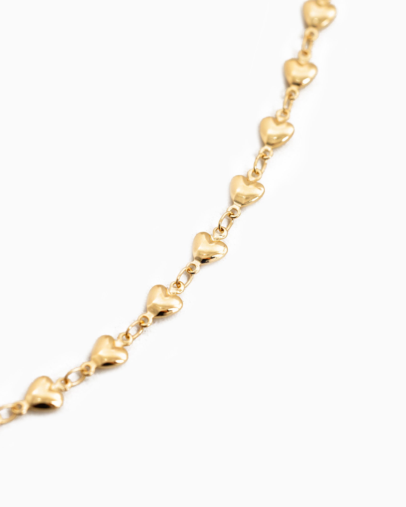 Linked Sideways Heart Choker Chain Necklace