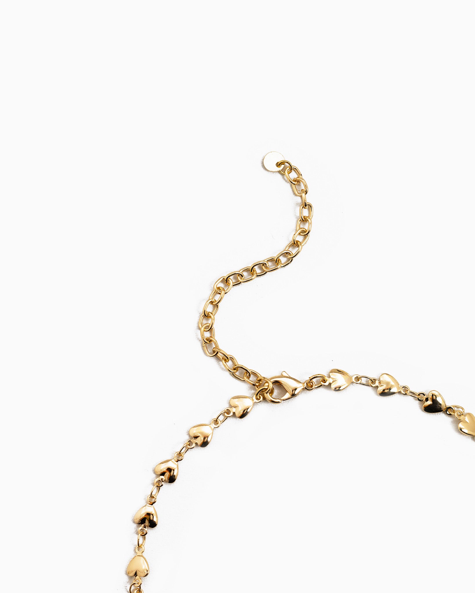 Linked Sideways Heart Choker Chain Necklace