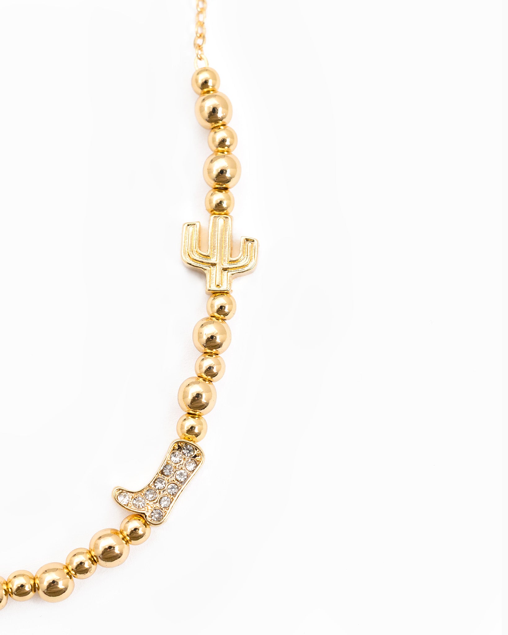 In-line Western Charm Bead Necklace