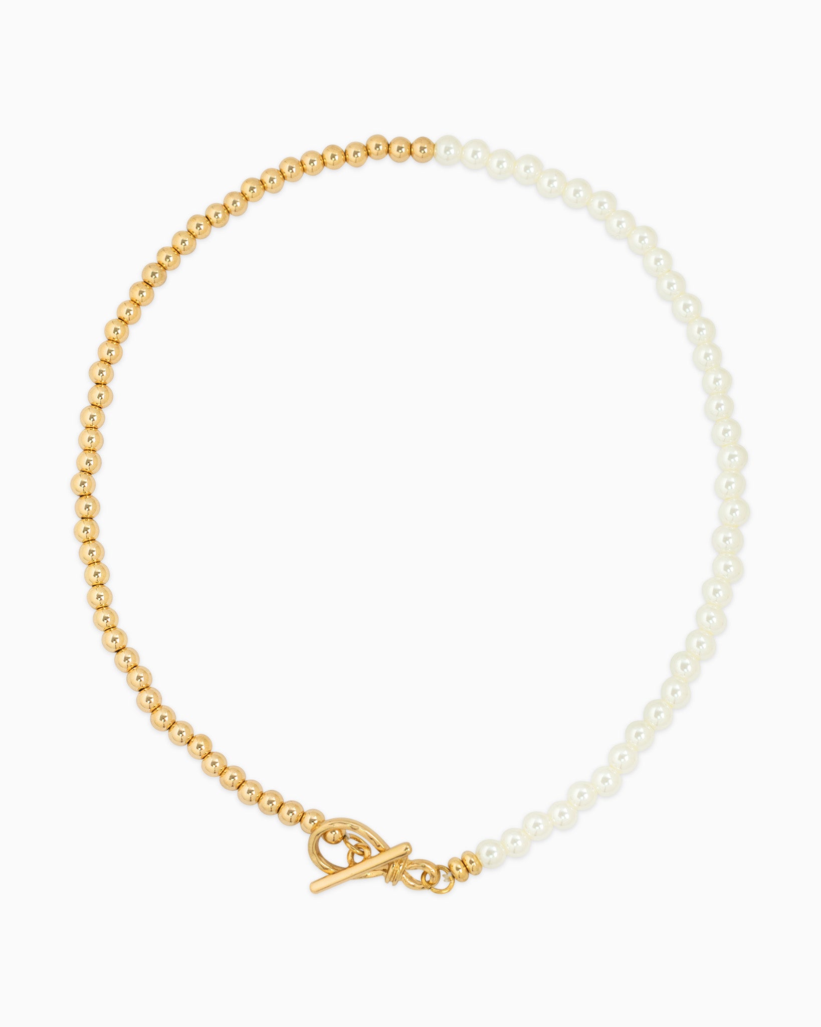 Pearl Bead Mix Toggle Necklace