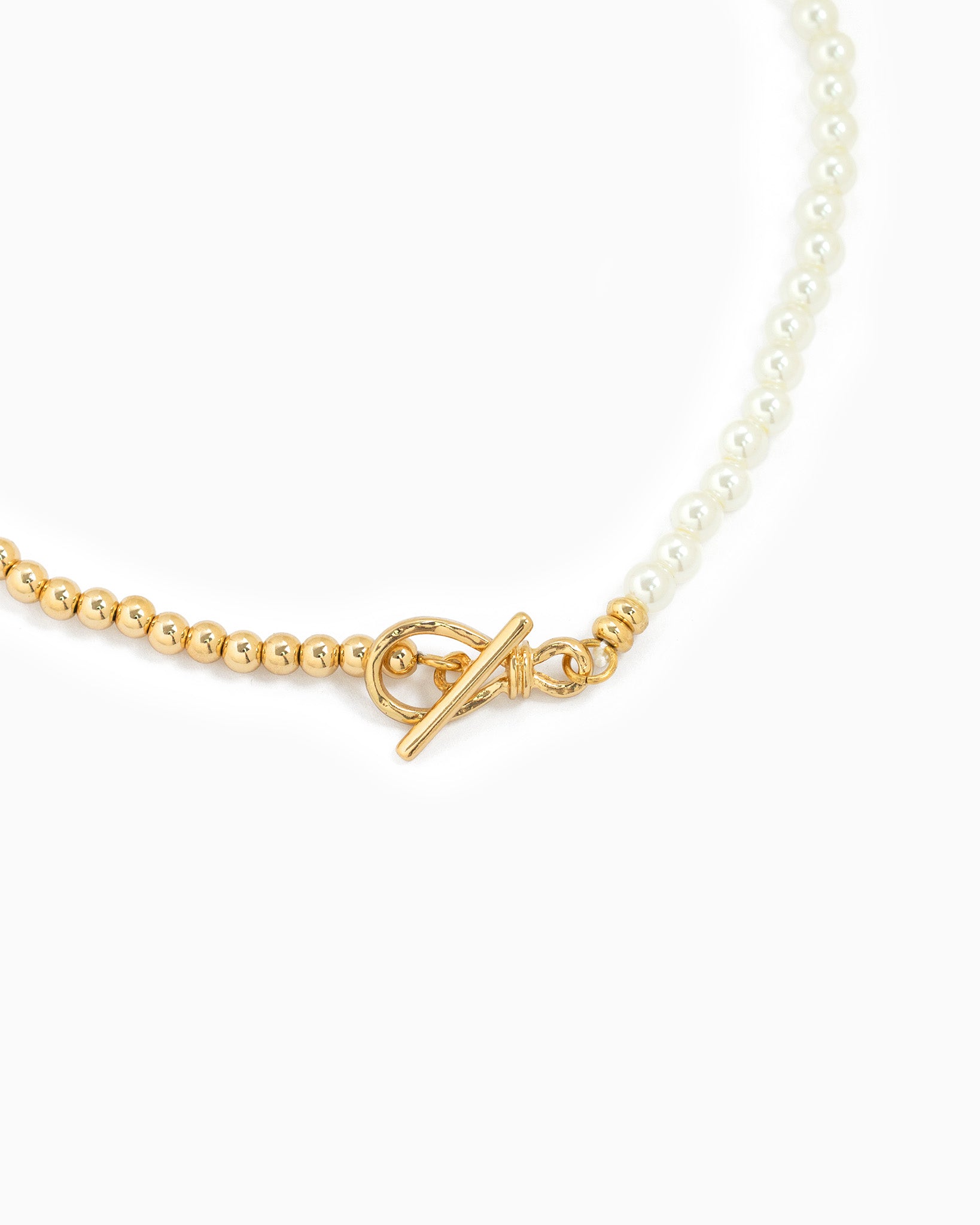 Pearl Bead Mix Toggle Necklace