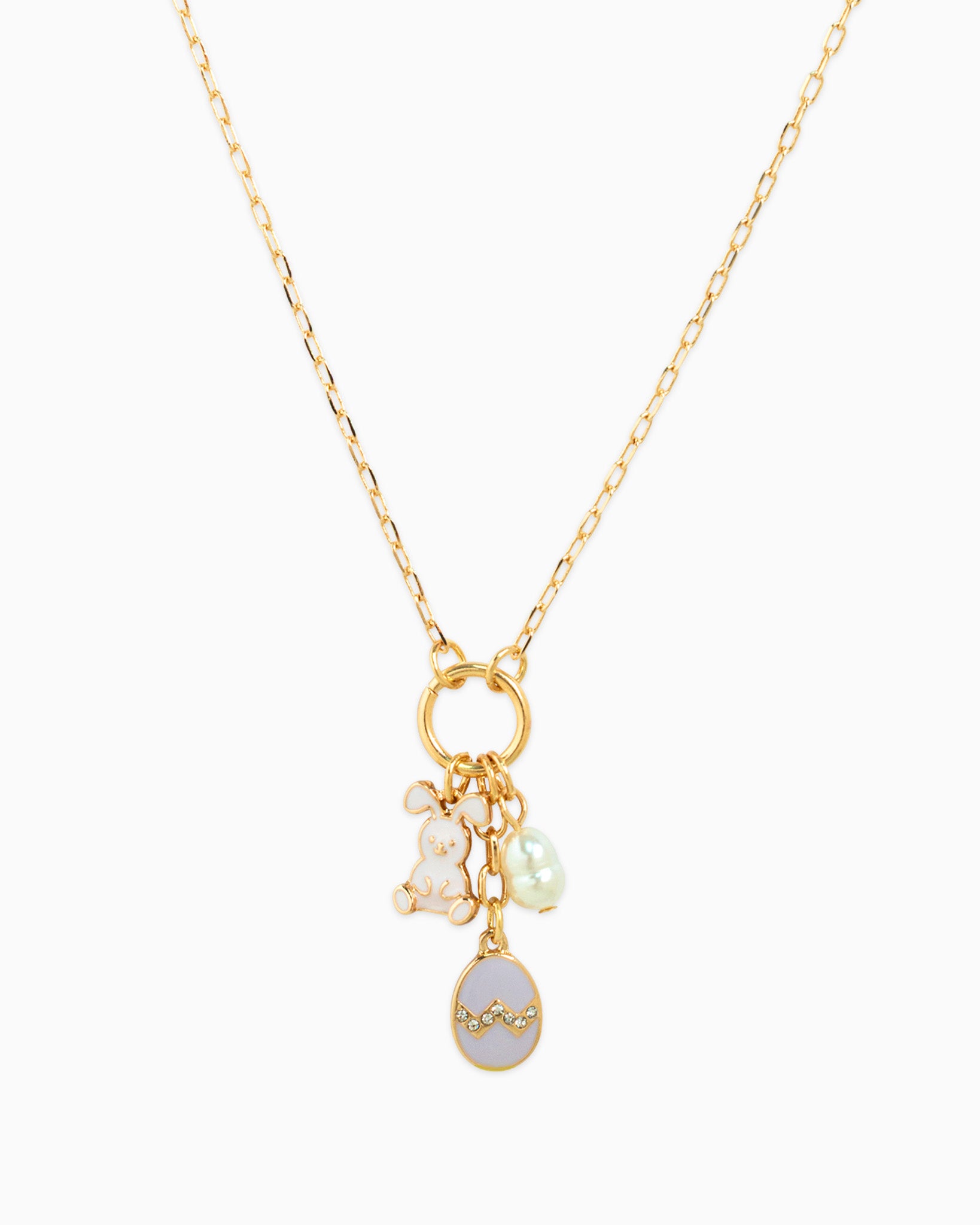 Easter Bunny & Egg 3-Charm Necklace