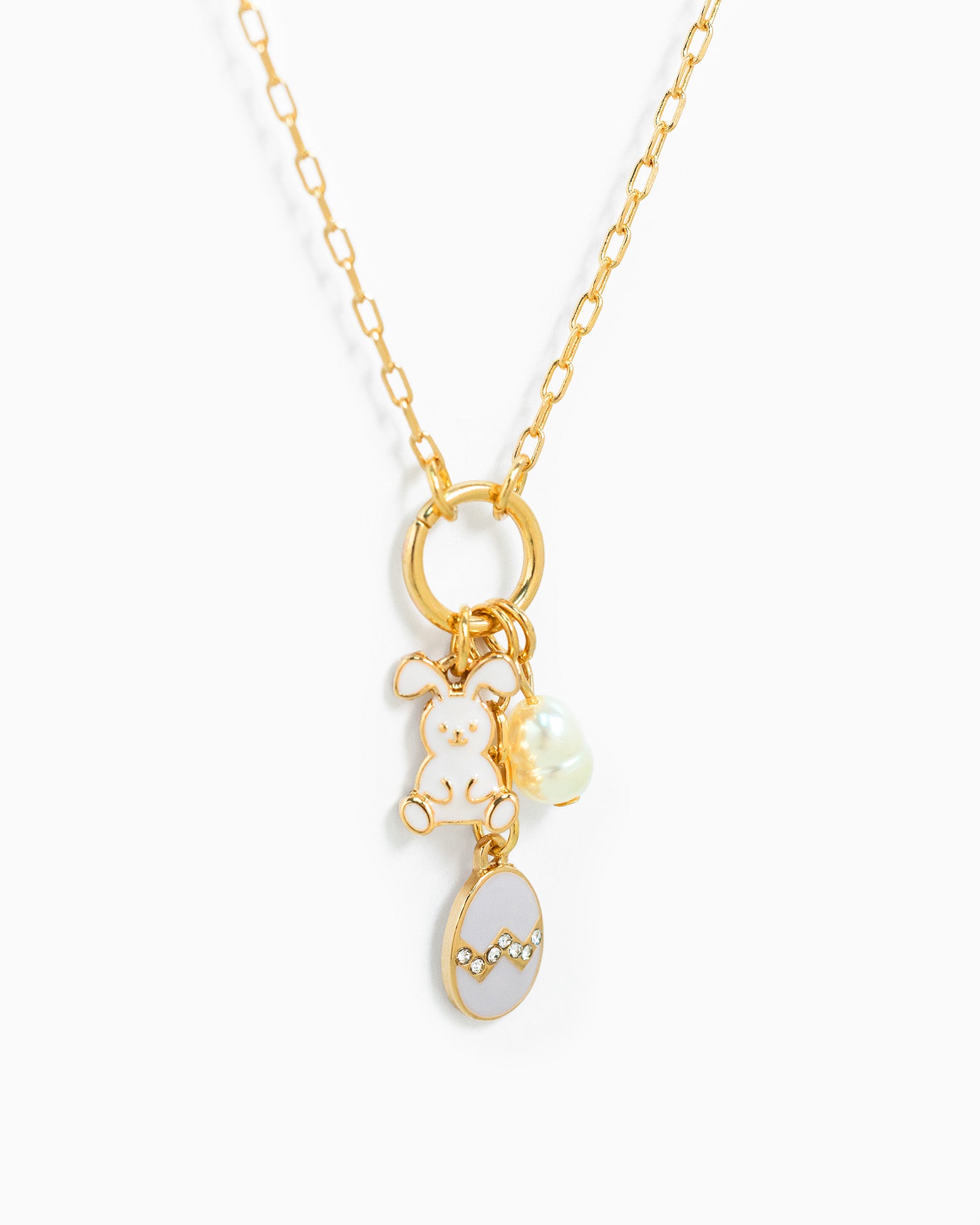 Easter Bunny & Egg 3-Charm Necklace