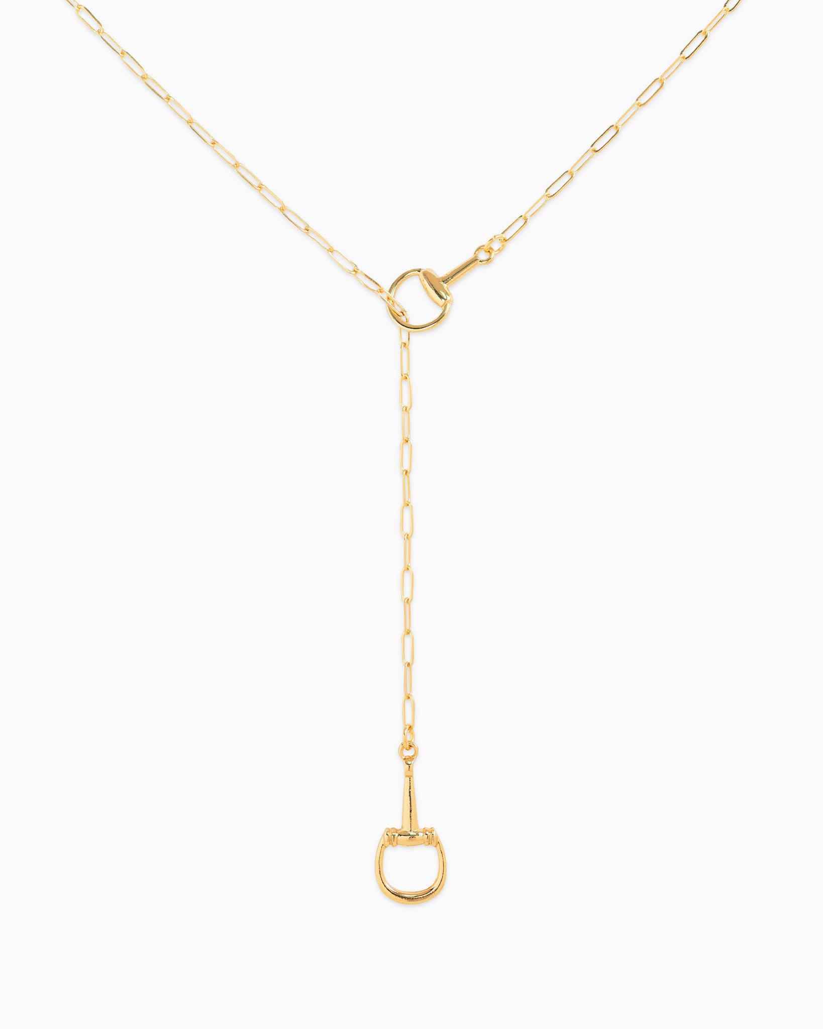 Horsebit Y-Drop Lariat Necklace