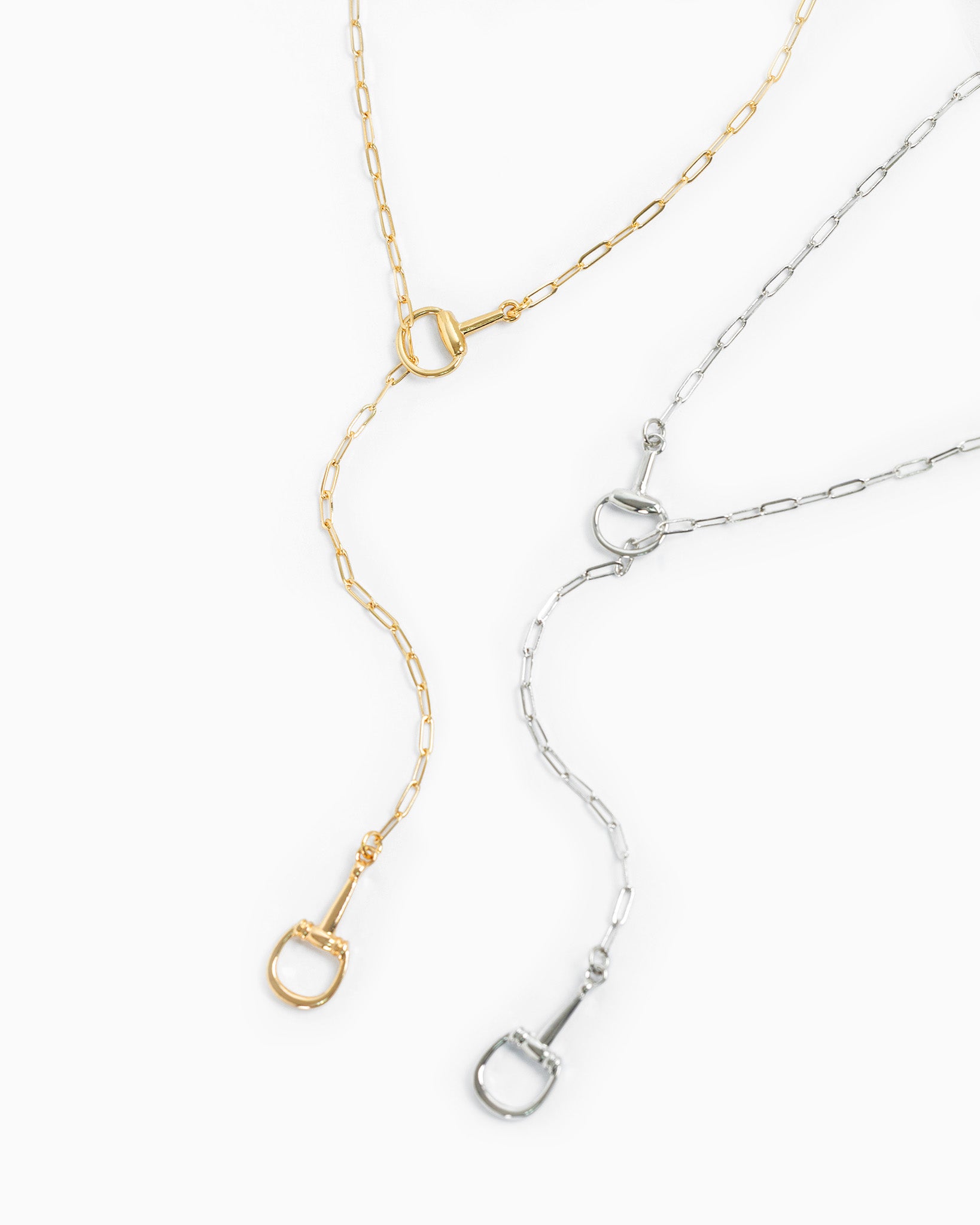 Horsebit Y-Drop Lariat Necklace