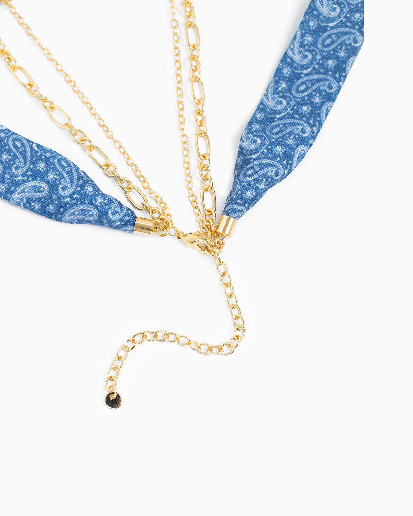 3 Layered Western Denim Bandana Scarf Necklace