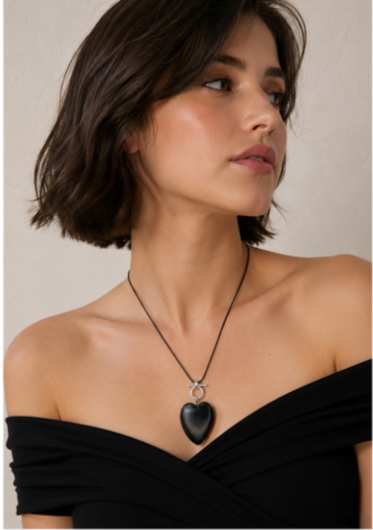 Wood Heart Pendant Necklace