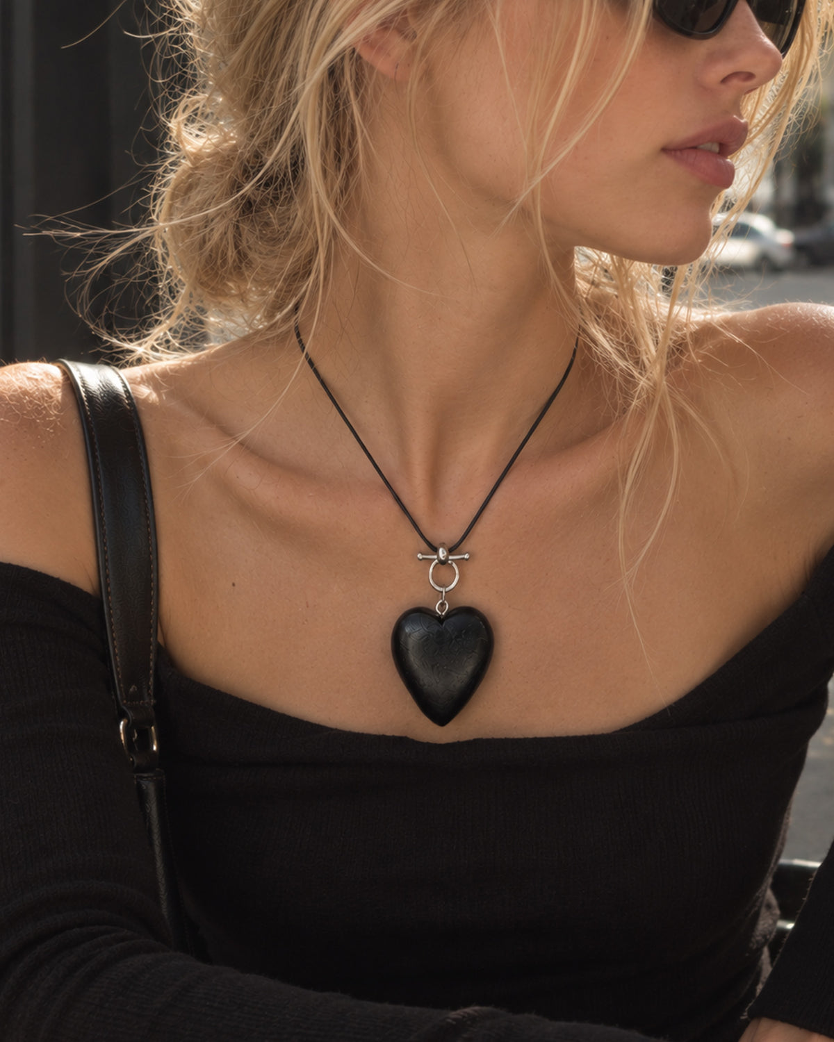 Wood Heart Pendant Necklace