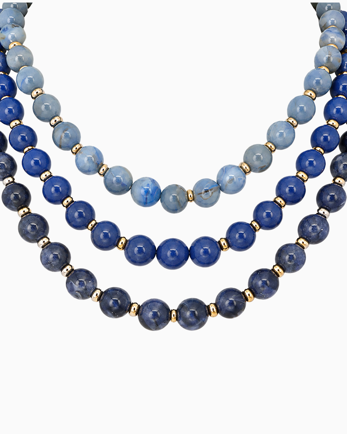 3 Layered Marble Beaded Necklace