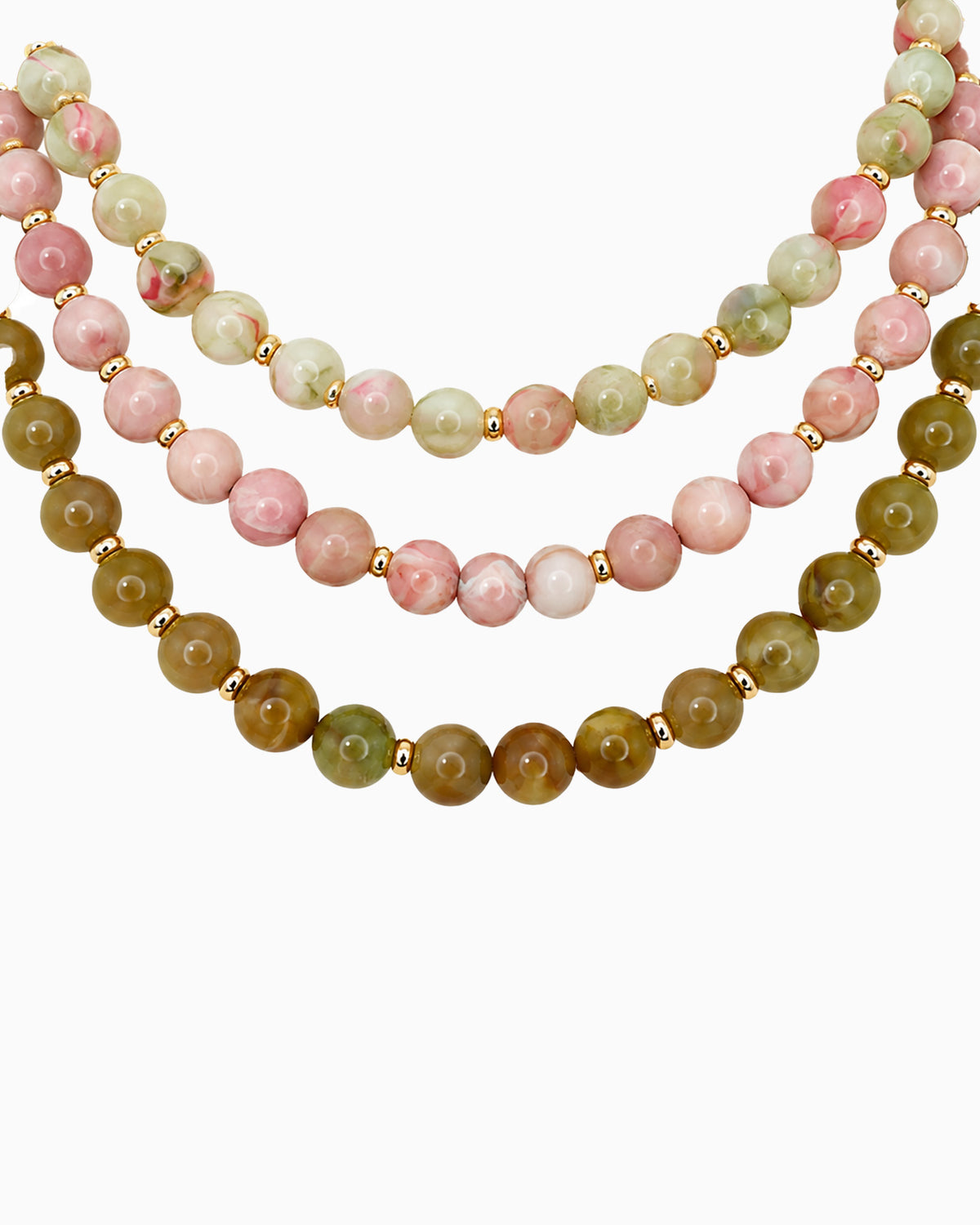 3 Layered Marble Beaded Necklace
