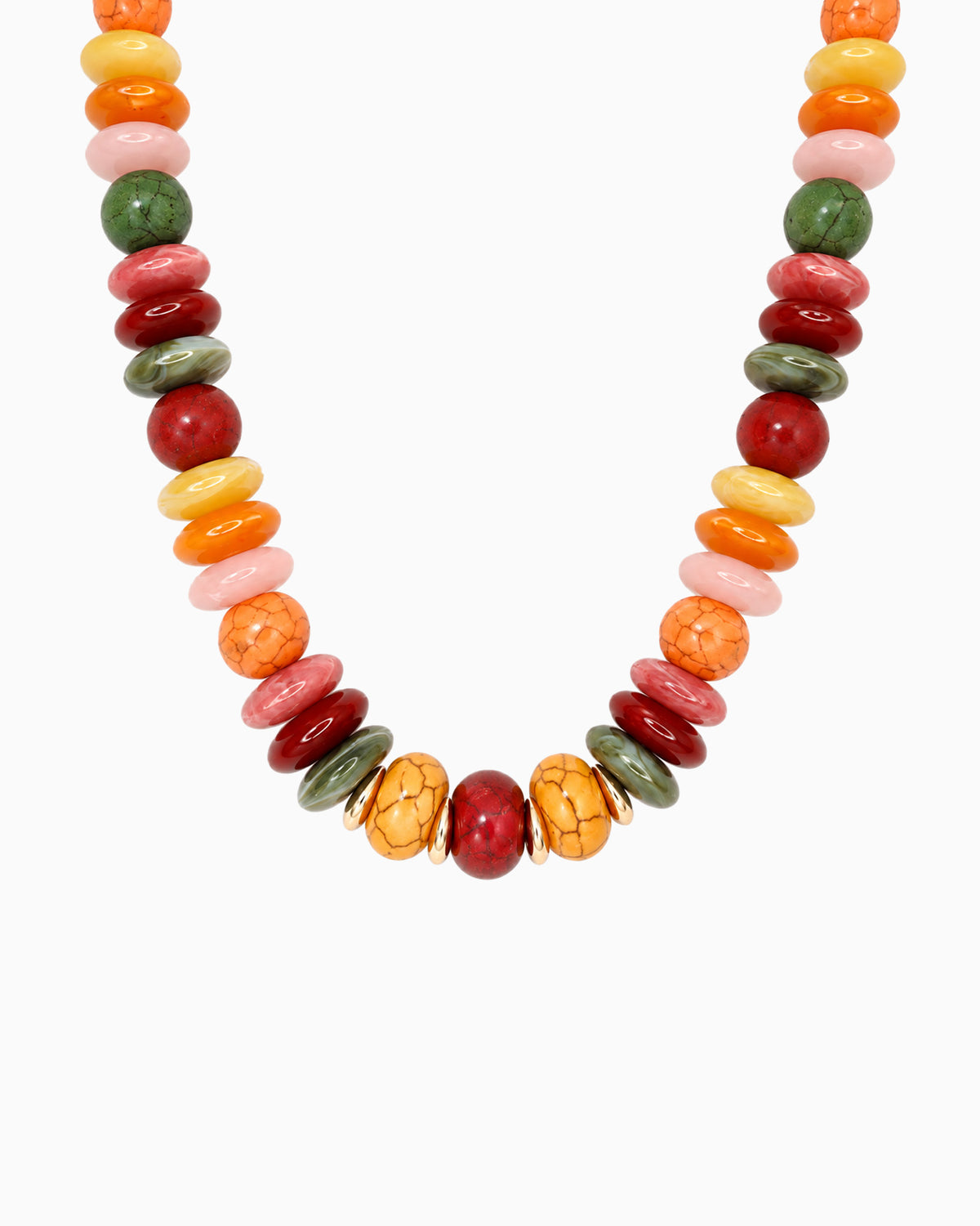 Multi Stone Beaded Necklace-2