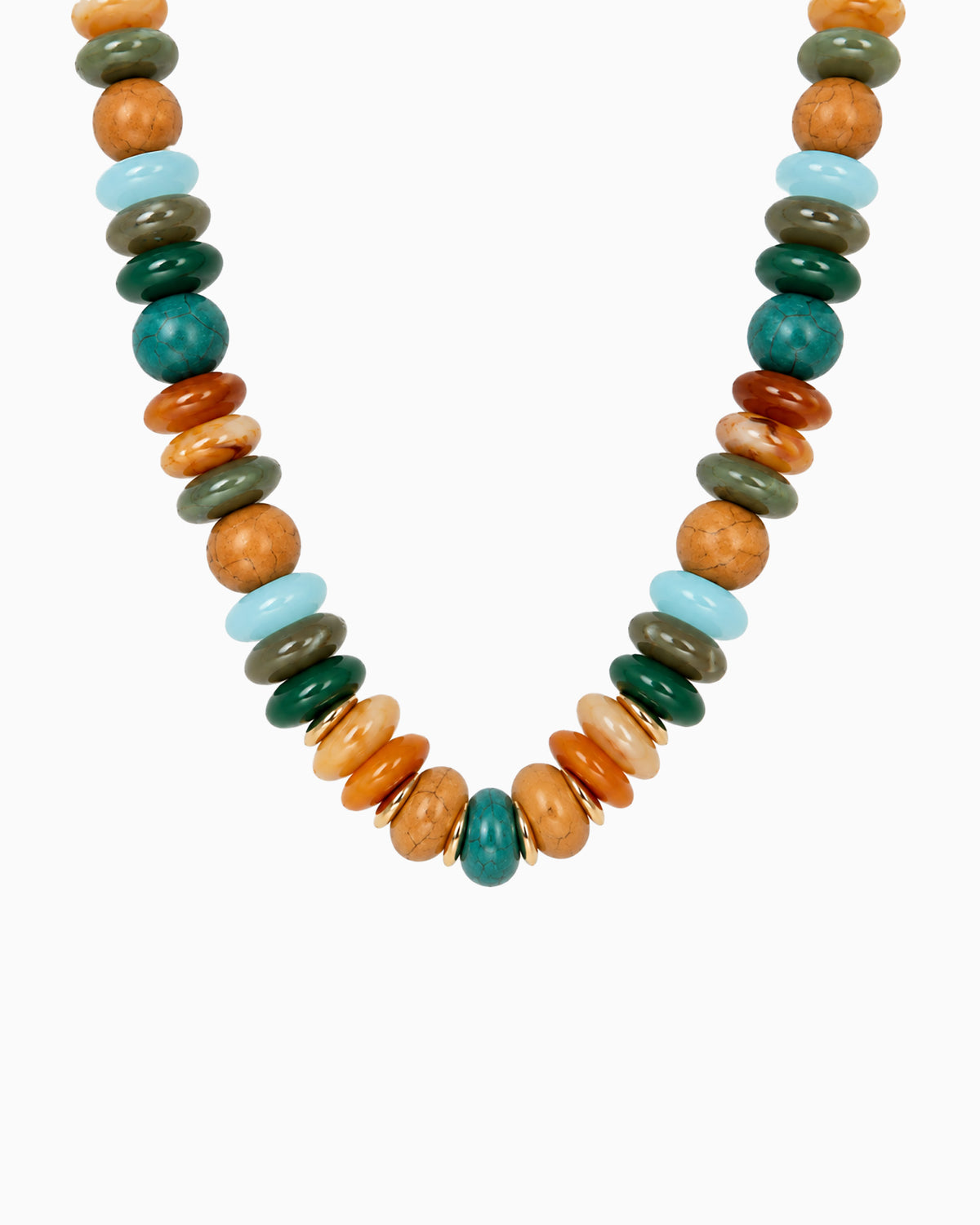 Multi Stone Beaded Necklace-3