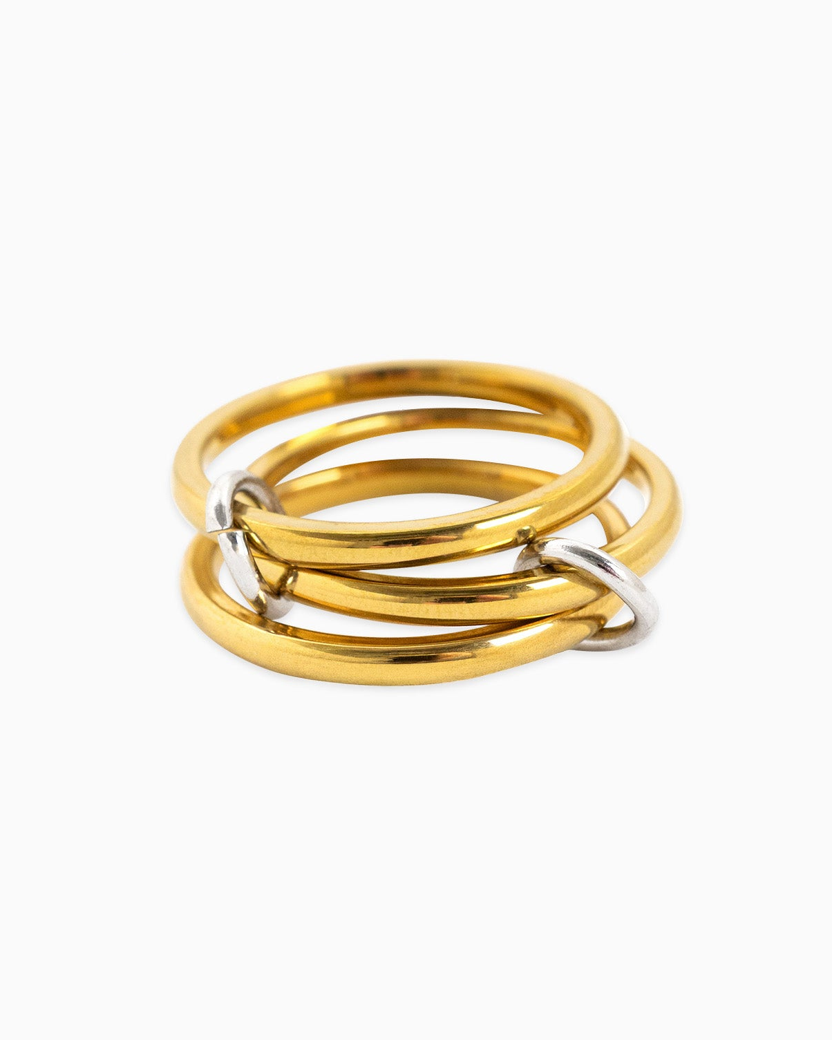 Stainless 3 Layered Interlocking Link Ring