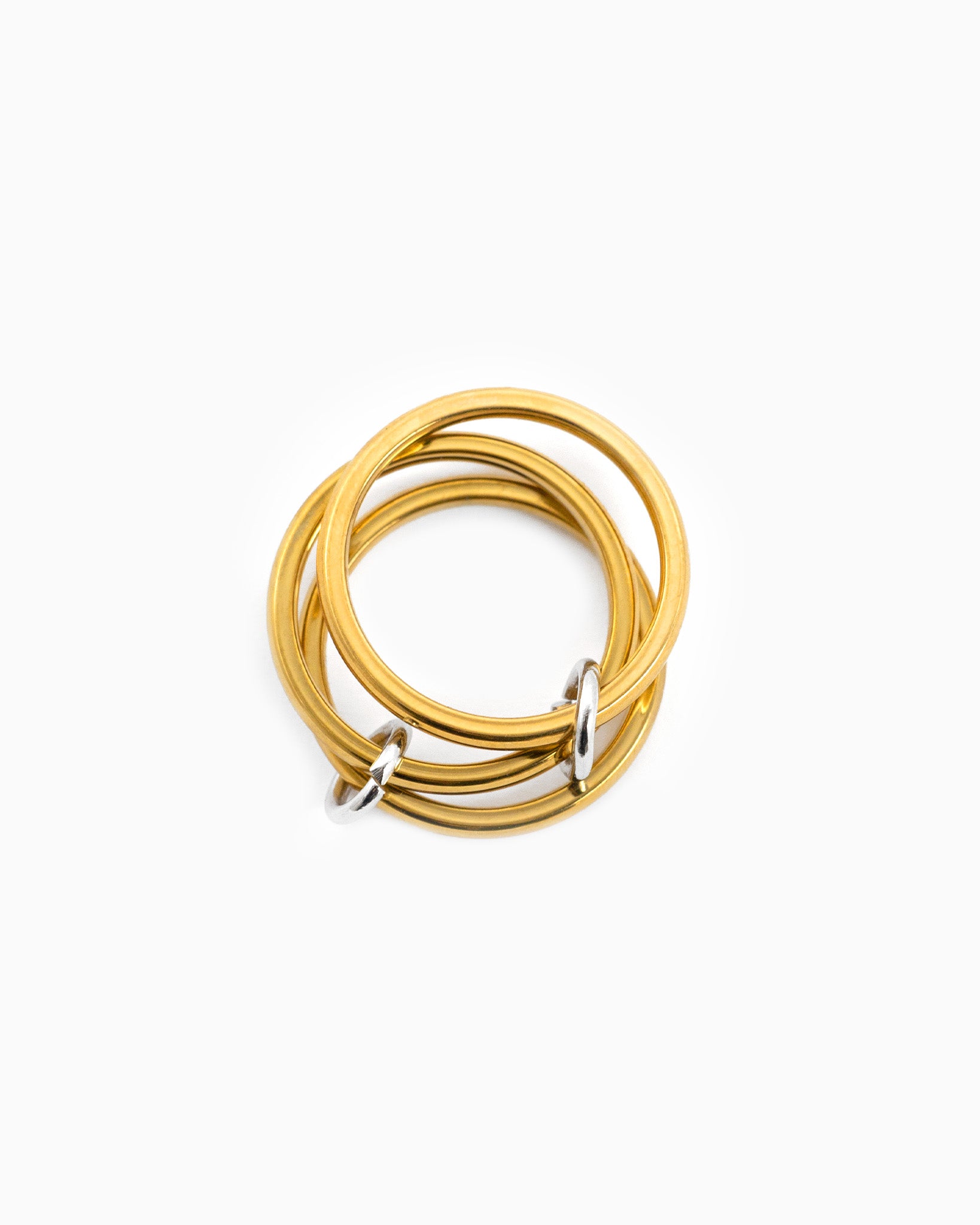 Stainless 3 Layered Interlocking Link Ring