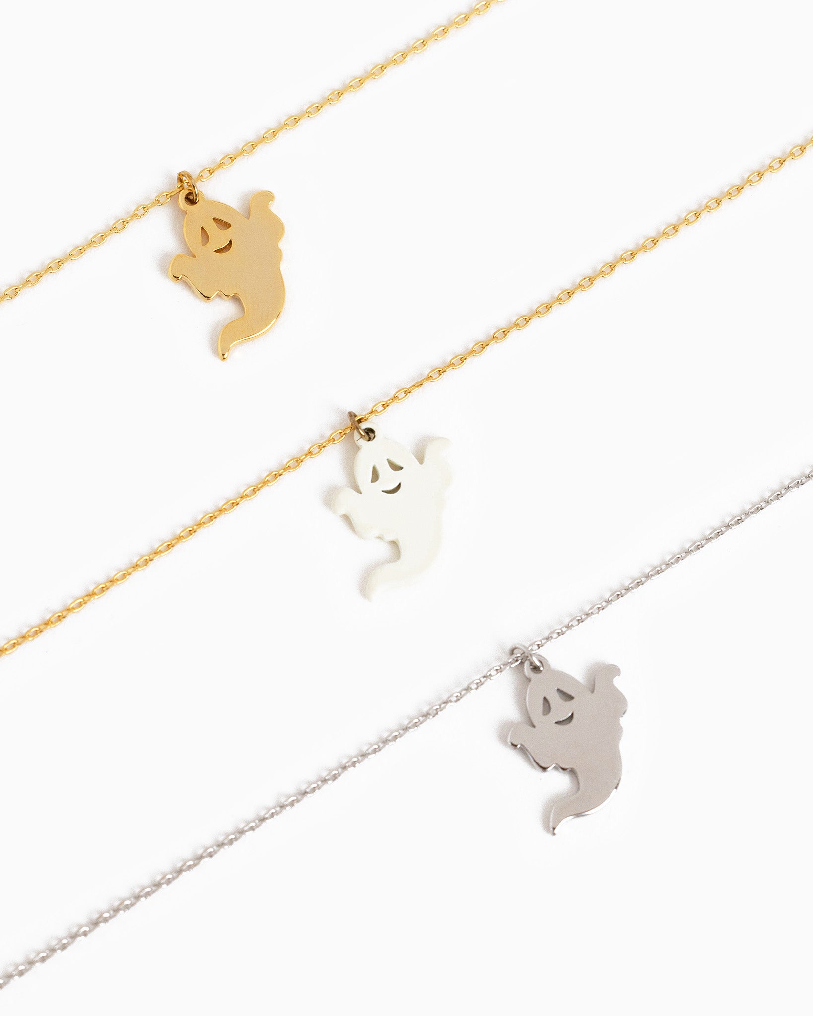 Cute Halloween Ghost Pendant Necklace