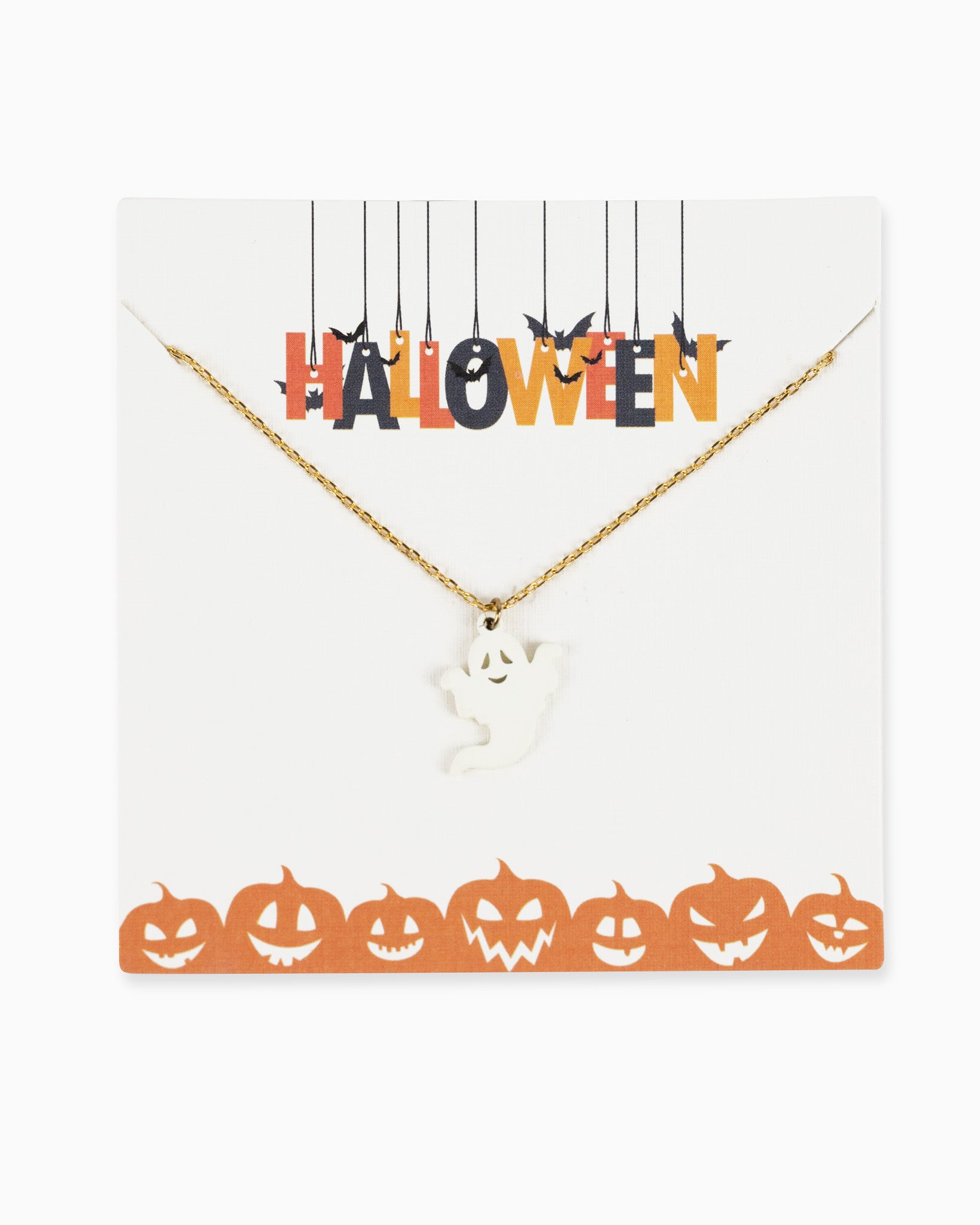 Cute Halloween Ghost Pendant Necklace