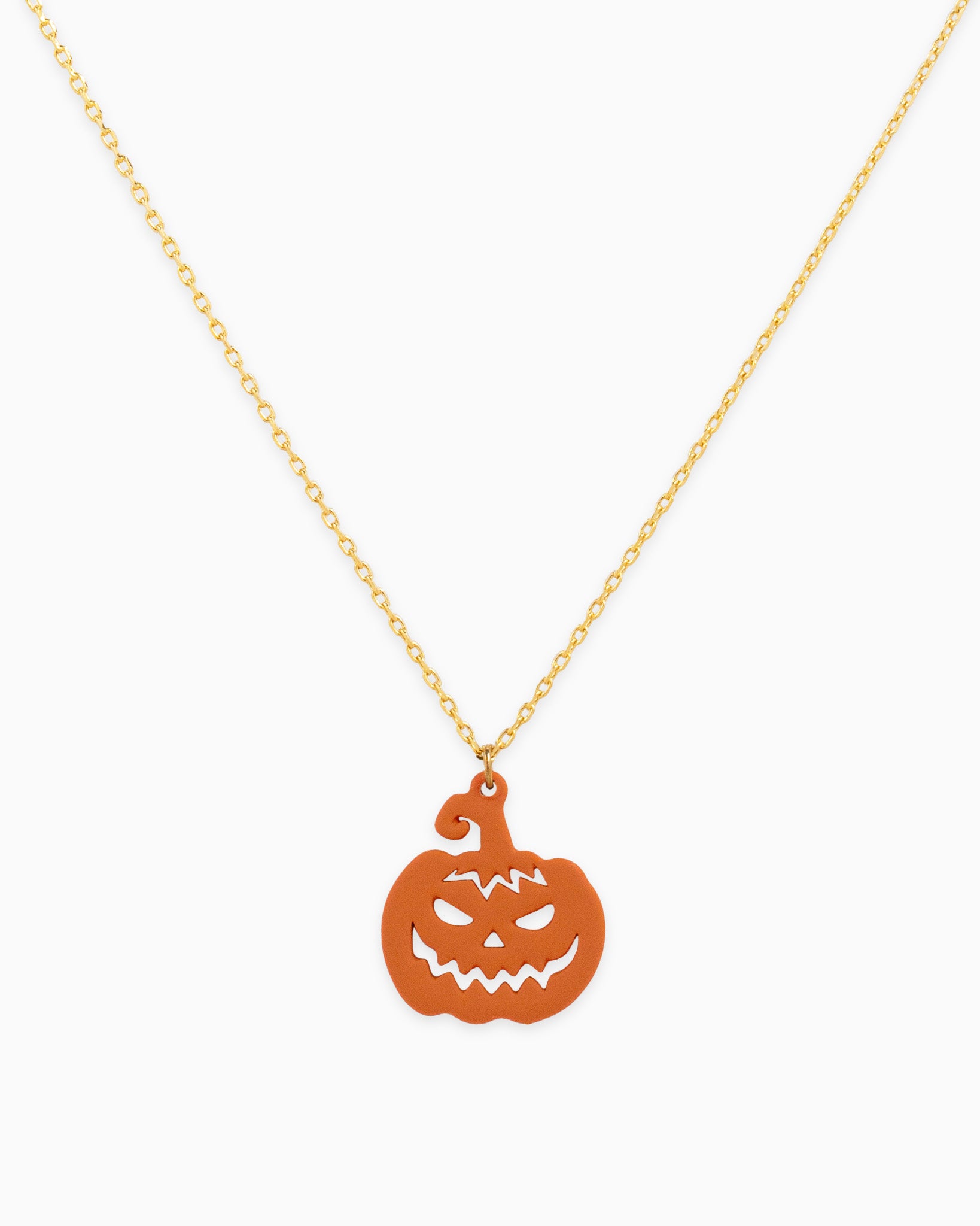 Jack O' Lantern Halloween Pumpkin Pendant Necklace