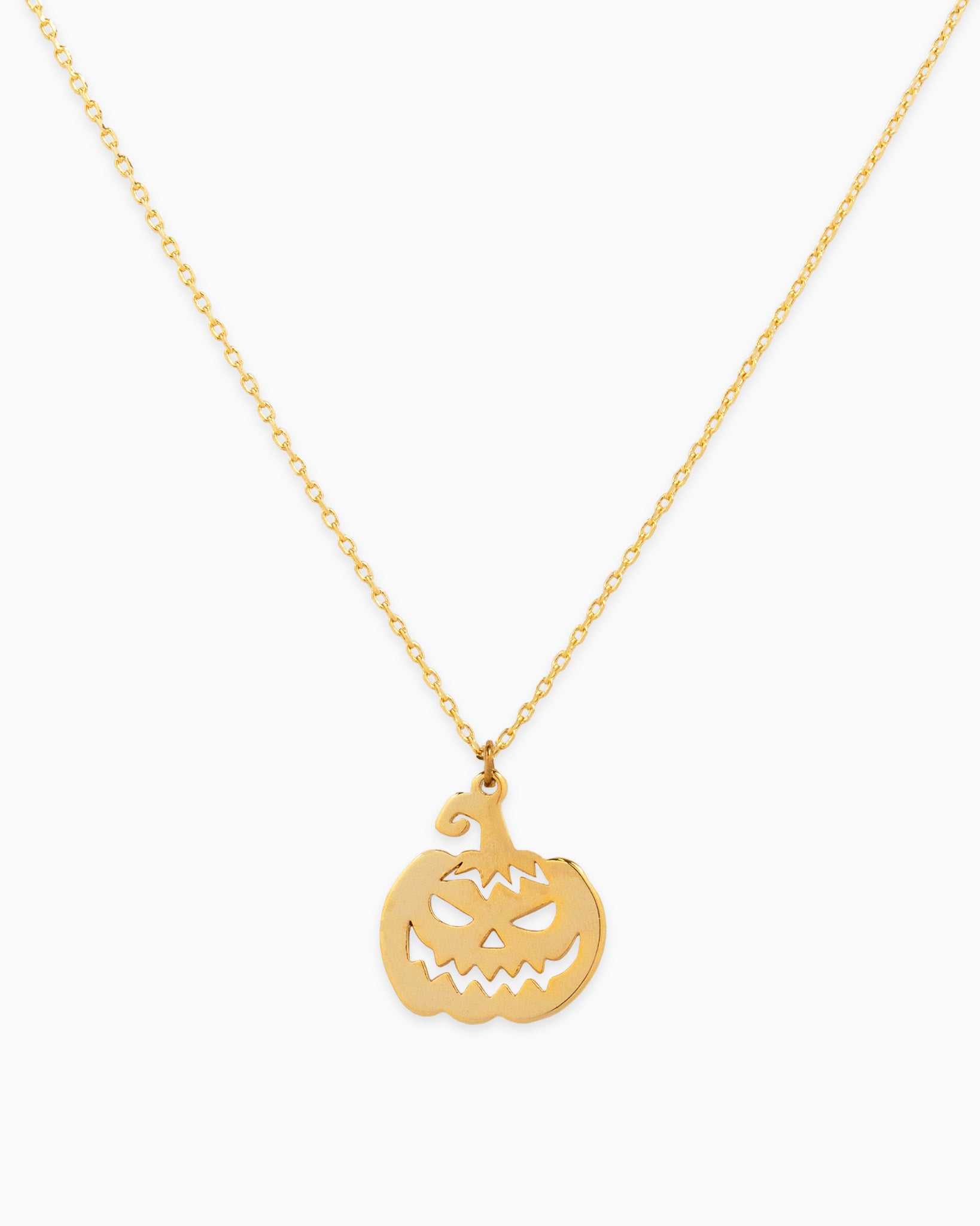 Jack O' Lantern Halloween Pumpkin Pendant Necklace