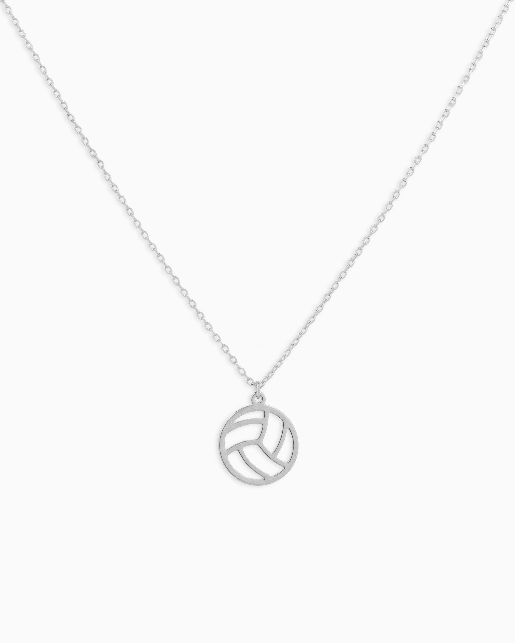 Open volleyball pendant necklace