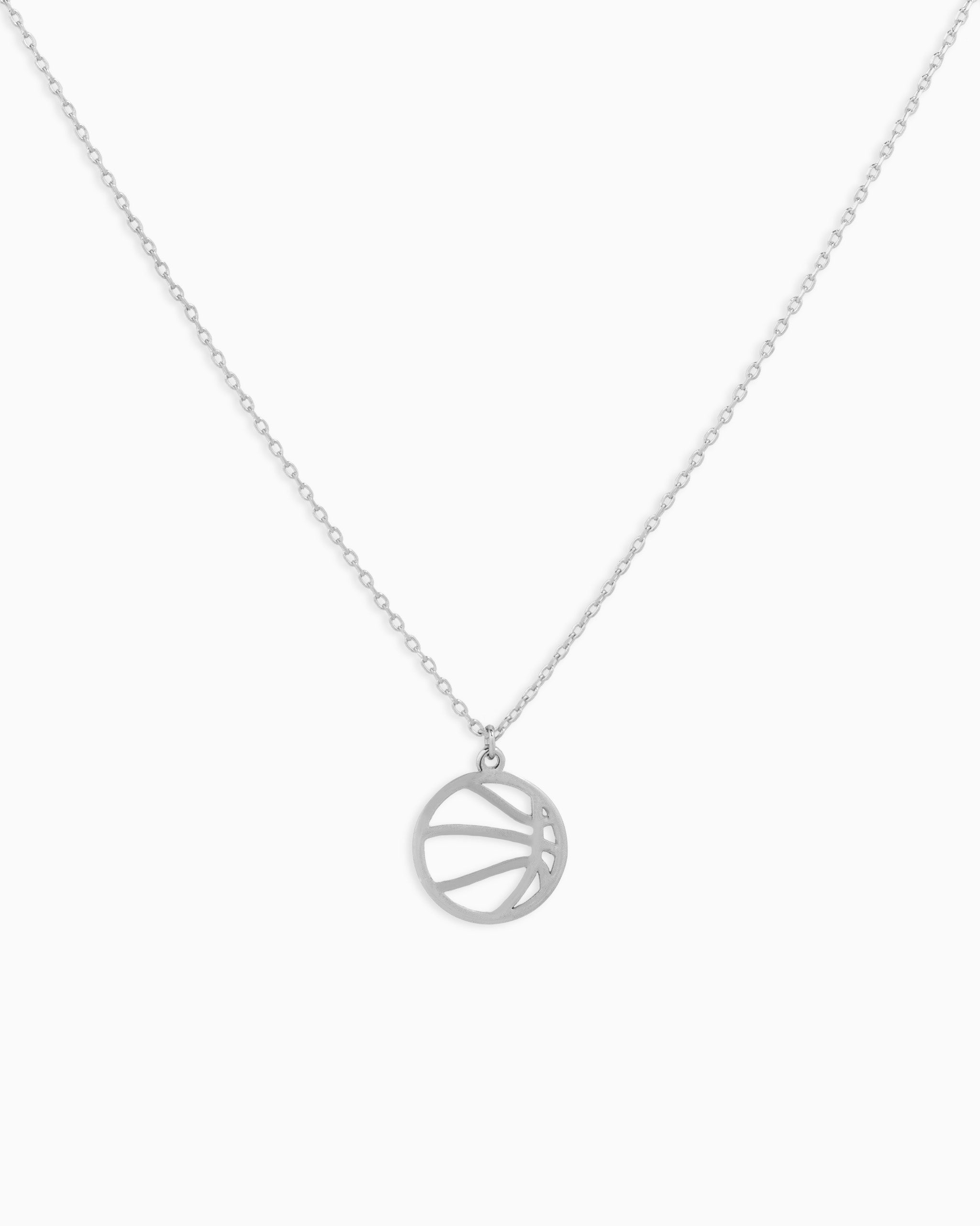 Open basketball pendant necklace